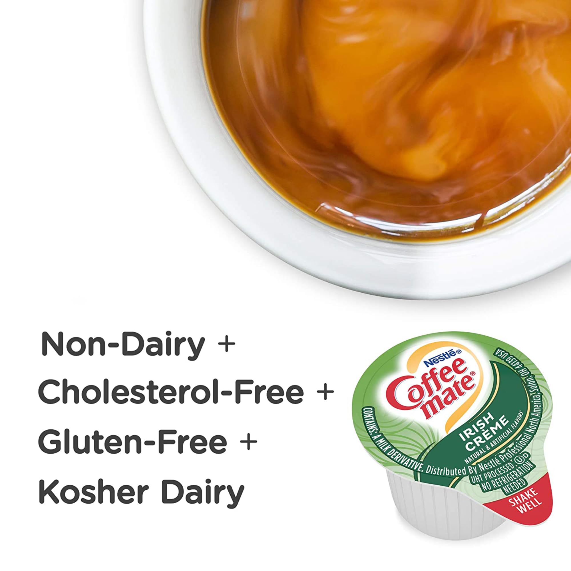 Nestle Coffee mate Liquid Coffee Creamer Singles - Irish Crème Flavor (50 Count Box) | Perfect for Office, Travel & Home Coffee Brewing