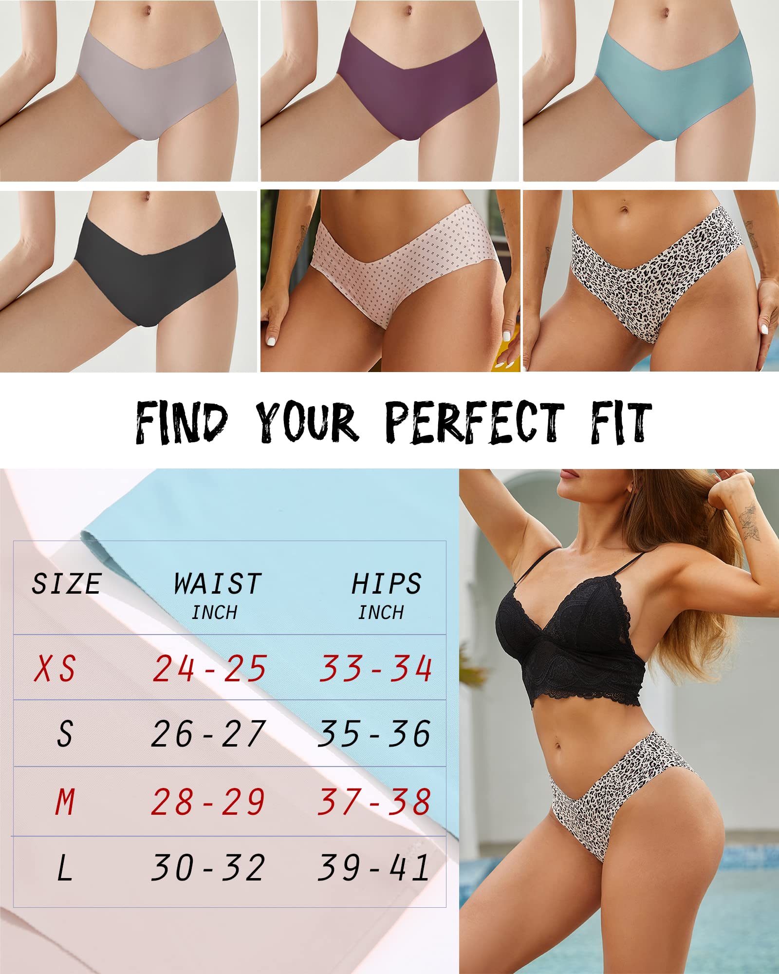 ROSYCORAL Women's Seamless Bikini Panties - Soft Stretch No Show Underwear, Invisible Briefs, 9-Pack (XS-L) | Comfortable for Everyday Wear, Yoga, Travel & Lounge