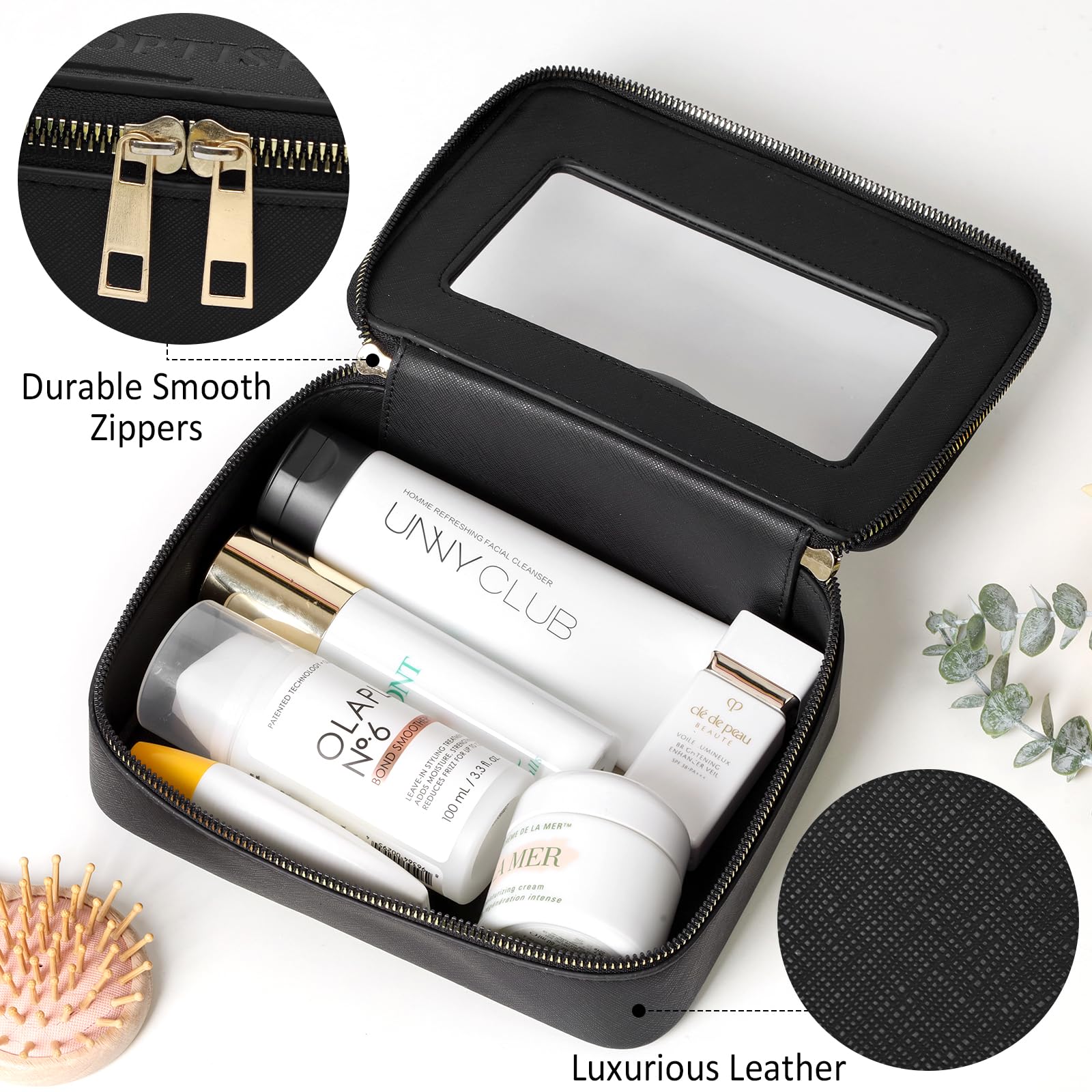Clear Makeup Bag for Women - Waterproof Travel Toiletry Organizer with Zipper | TSA Approved Cosmetic Case | Perfect Gift for Her | Great for Air Travel, Gym & Daily Essentials Storage
