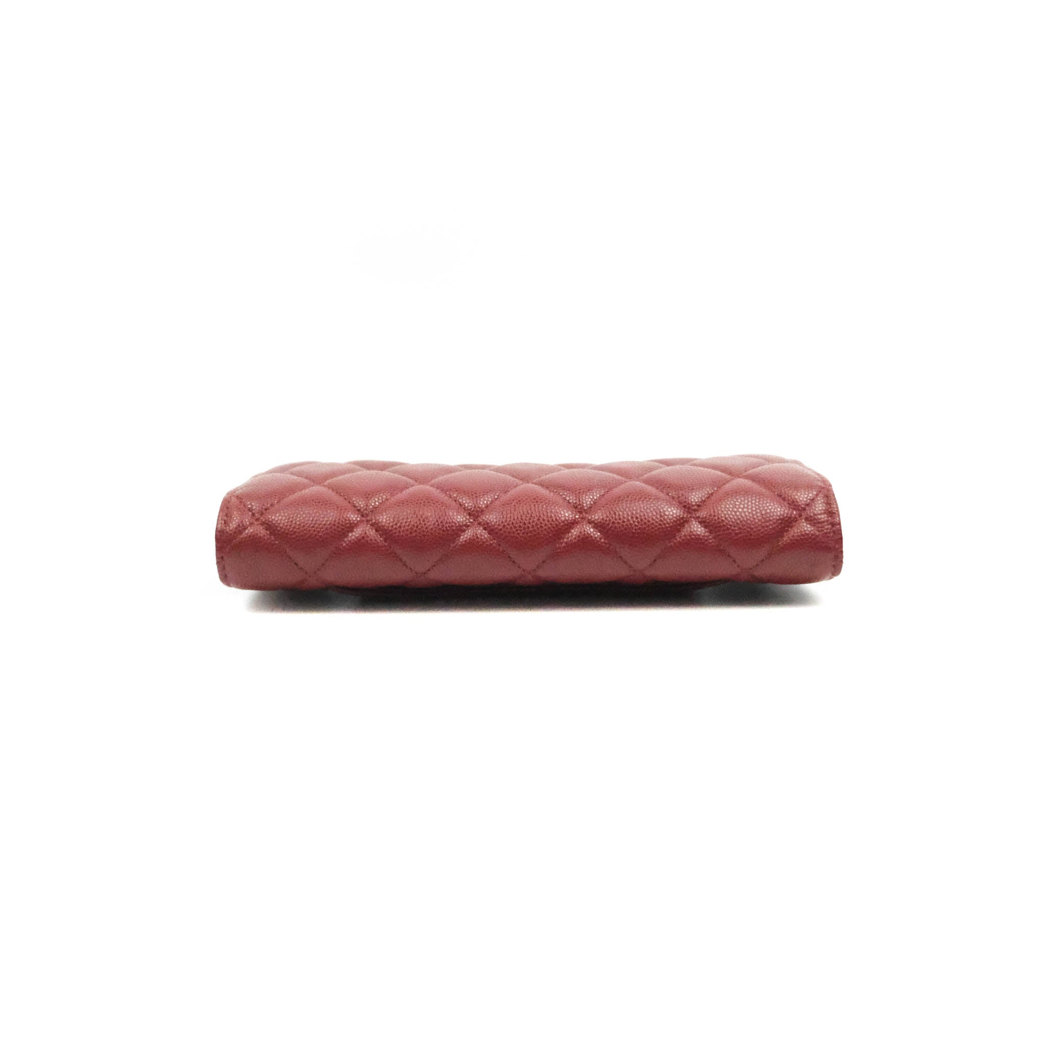 Chanel Caviar Quilted Long Flap Wallet in Burgundy with Gold Hardware - Luxury Leather Wallet for Women, Perfect for Everyday Use and Special Occasions