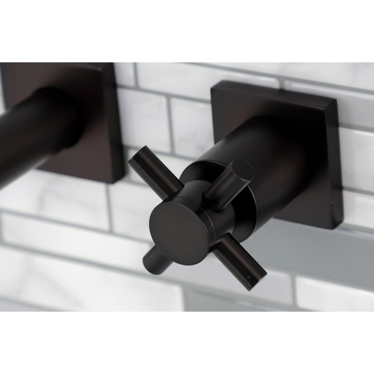 Concord 2-Handle 3-Hole Wall Mount Roman Tub Faucet - Brushed Nickel Bathroom Fixture for Freestanding Tubs & Luxury Spa Retreats