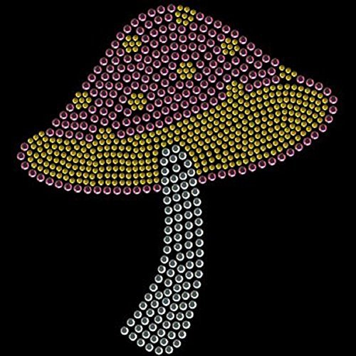 Sparkling Mushroom Rhinestone Iron-On Patch for T-Shirts & DIY Clothing - Perfect for Festival Outfits, Costumes & Custom Apparel