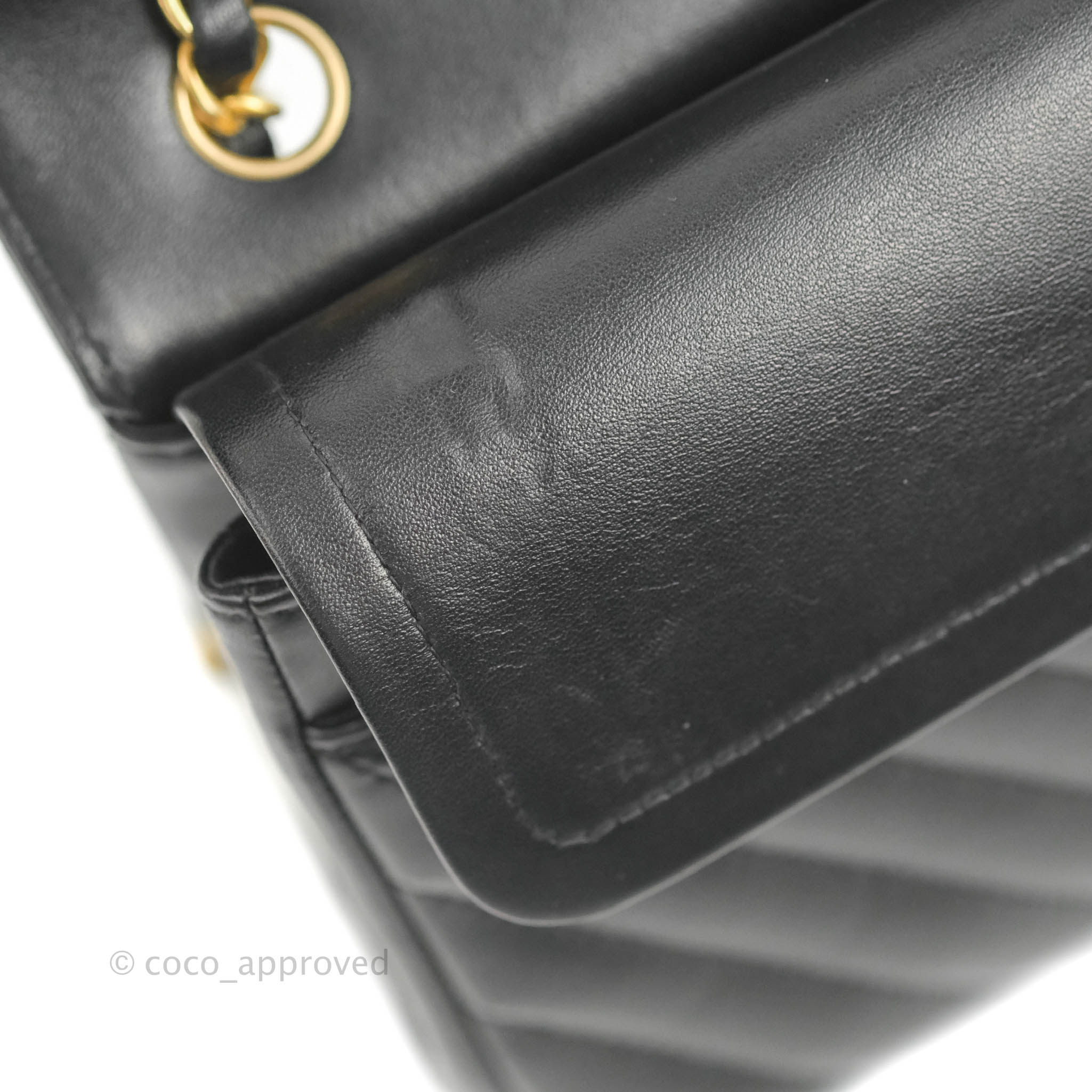 Chanel Classic Chevron Small Medium Double Flap Bag Black Lambskin Leather with Gold Hardware - Luxury Crossbody Purse for Women, Perfect for Date Night & Special Occasions