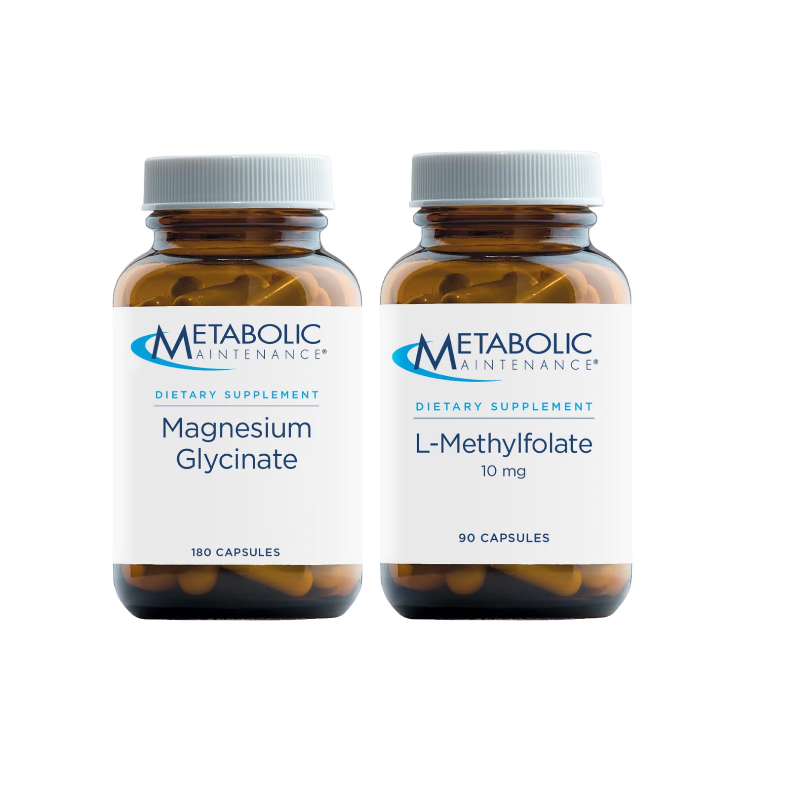 Metabolic Maintenance Cardiovascular Support Bundle - L-Methylfolate 10mg (Active Folate L-5-MTHF) & Magnesium Glycinate with Vitamin C - 90+180 Capsules for Heart Health, Blood Pressure & Energy Support - Perfect for Daily Wellness Routine & Active Lifestyle