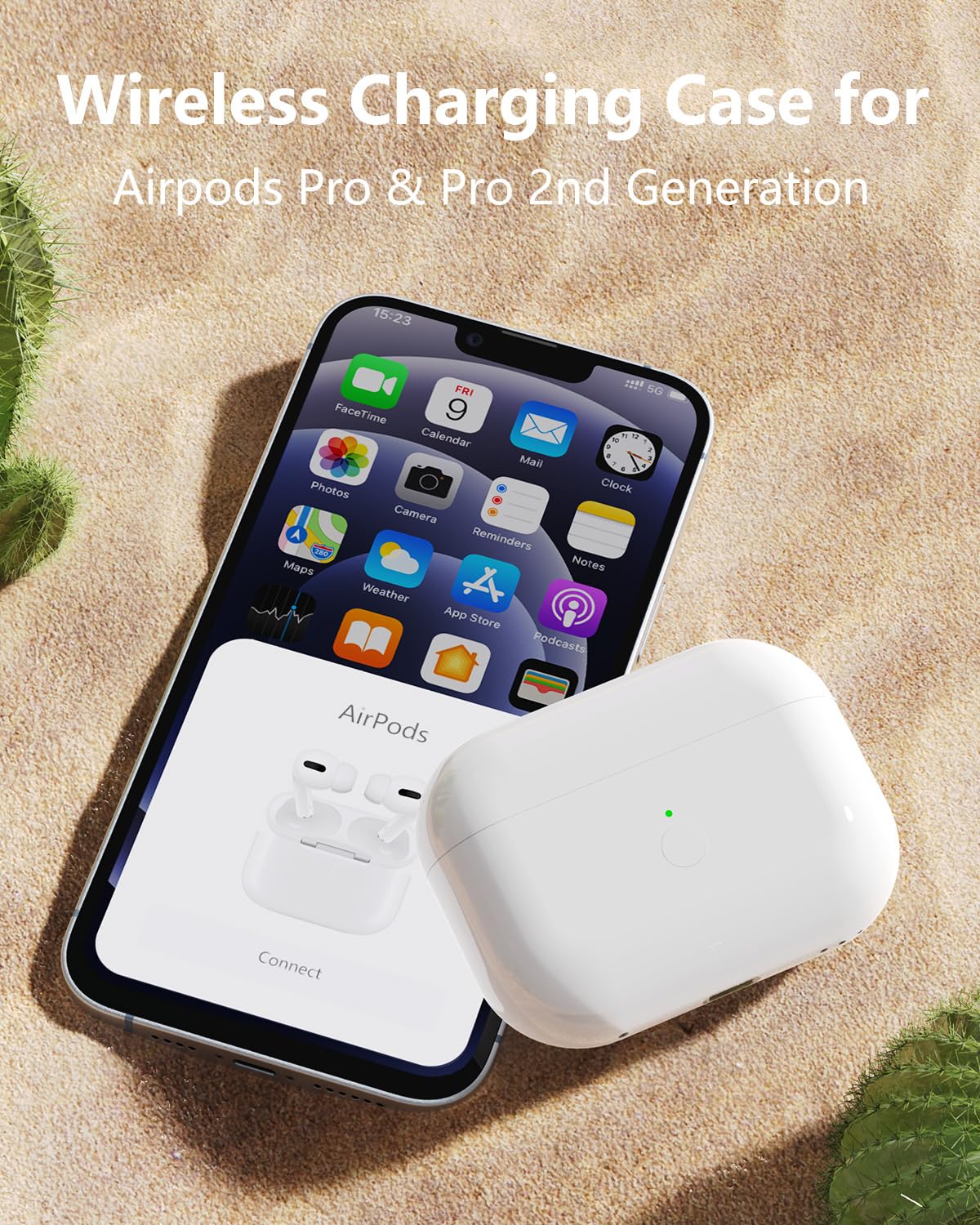 BRILLESS Wireless Charging Case for AirPods Pro 1st & 2nd Gen - Replacement Bluetooth Charging Box with Pairing Sync Button, Type-C Fast Charging | Perfect for Travel, Gym & Daily Use