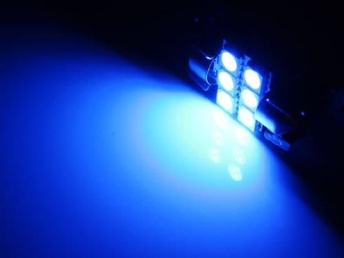 2-Pack Blue 6 SMD LED Bulbs for Car Interior Dome Lights - 1.25