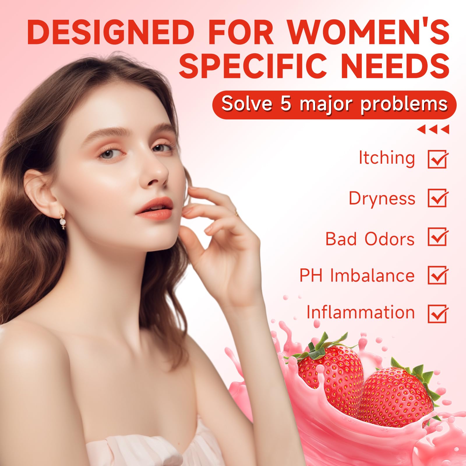 Organic Yoni Soap Bar 3-Pack - pH Balanced Feminine Wash for Women, Natural Vaginal Deodorant & Body Wash with Strawberry Scent | Handmade Intimate Soap for Gentle Cleansing & Odor Control | Perfect for Daily Hygiene, Post-Workout Refresh & Sensitive Skin Care