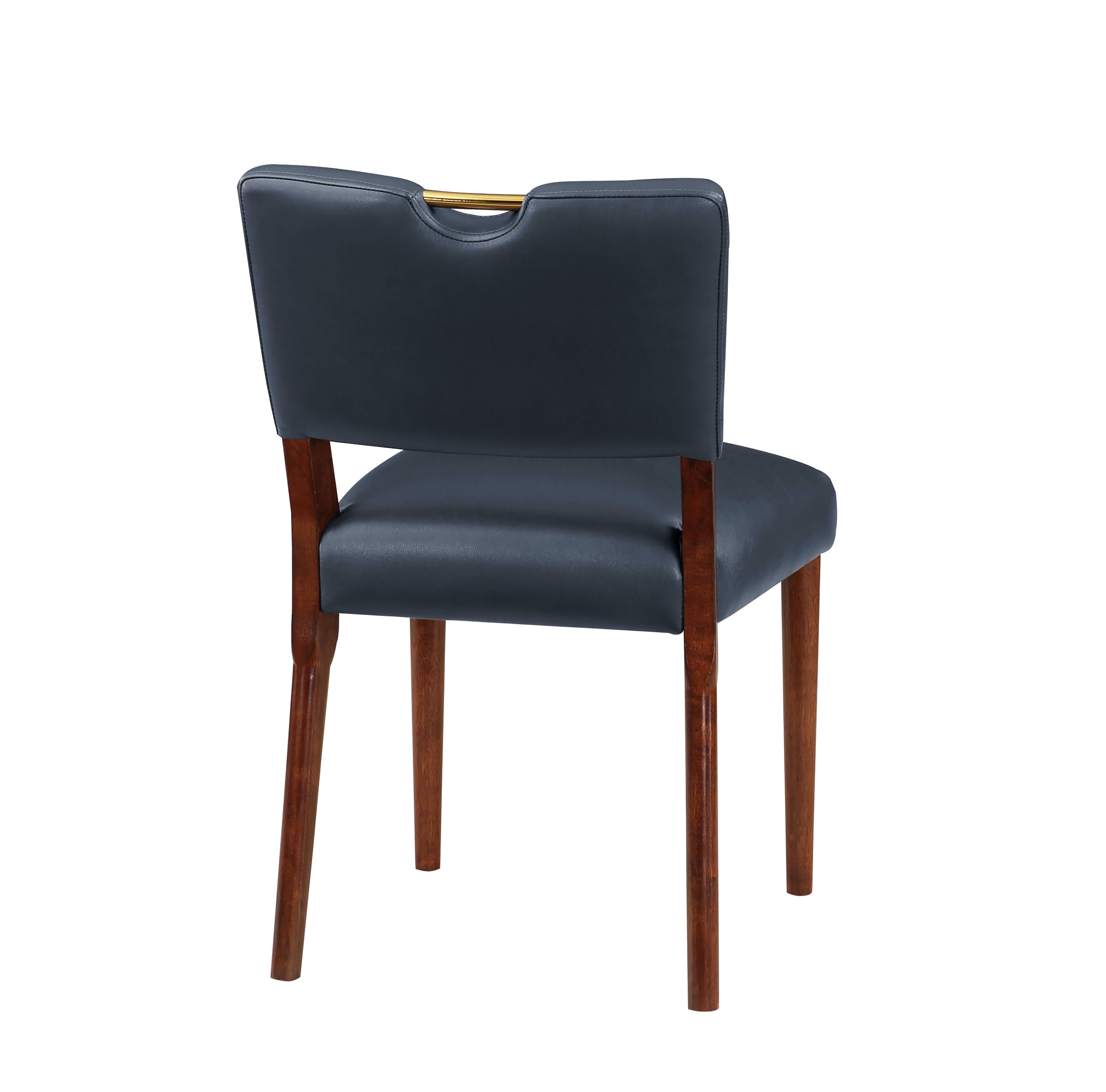 Bryson Midnight Blue Faux Leather Dining Chairs Set of 2 - Modern PU Leather Kitchen Chairs for Dining Room, Breakfast Nook & Home Office