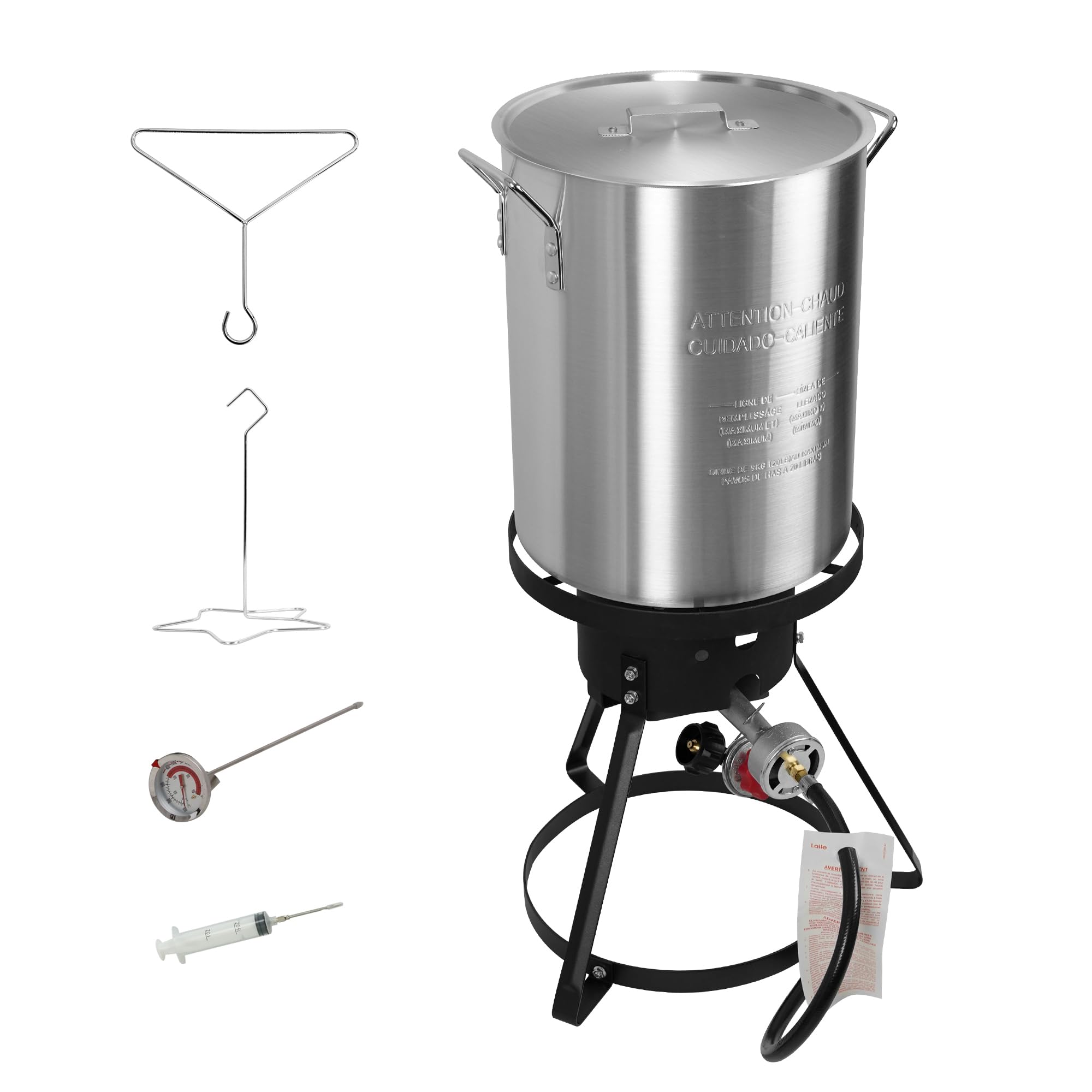 Red Mountain Valley 30 Qt Propane Turkey Deep Fryer - Outdoor Camping Deep Fryer with Thermometer, 50,000 BTU Gas Burner & 30qt Stock Pot - Perfect for Turkey, Seafood Boiling, Crawfish & Outdoor Cooking - Ideal for Camping, Backyard Parties & Large Gatherings
