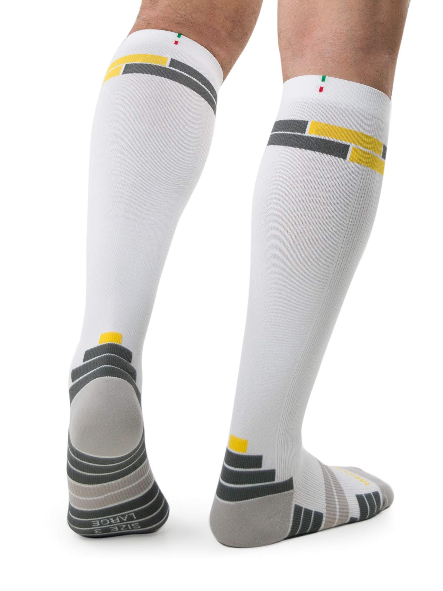 Relaxsan Italy Made Knee High Compression Socks for Women & Men (18-22 mmHg) - Sports Support Hose for Running, Travel & Circulation - 800 Denier Medical Socks