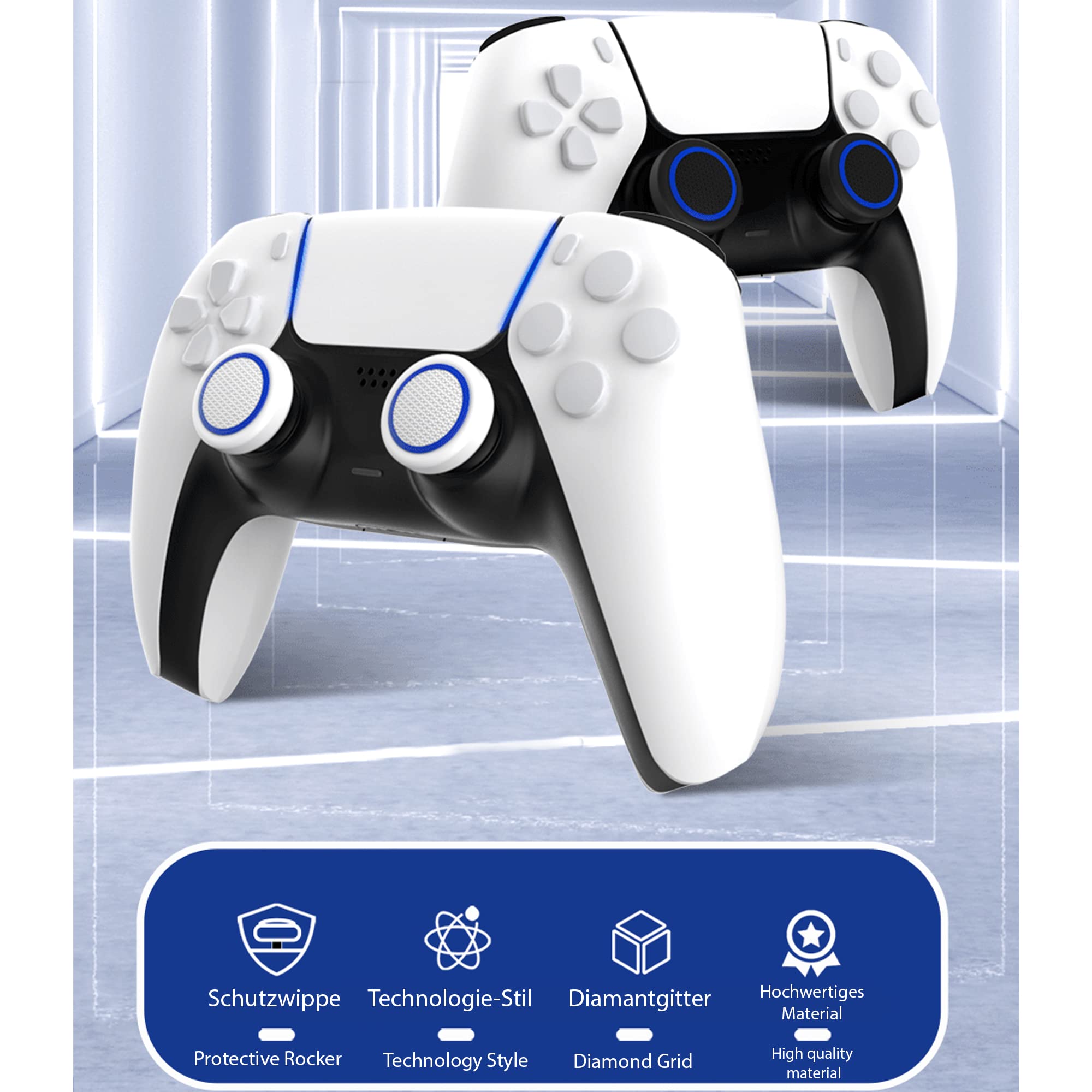 MatoSan® 4-Pack Thumbstick Grips for PS4/PS5/Xbox Series X|S Controllers - Non-Slip Joystick Covers for Enhanced Gaming Performance (Perfect for FPS, Racing & Fighting Games)