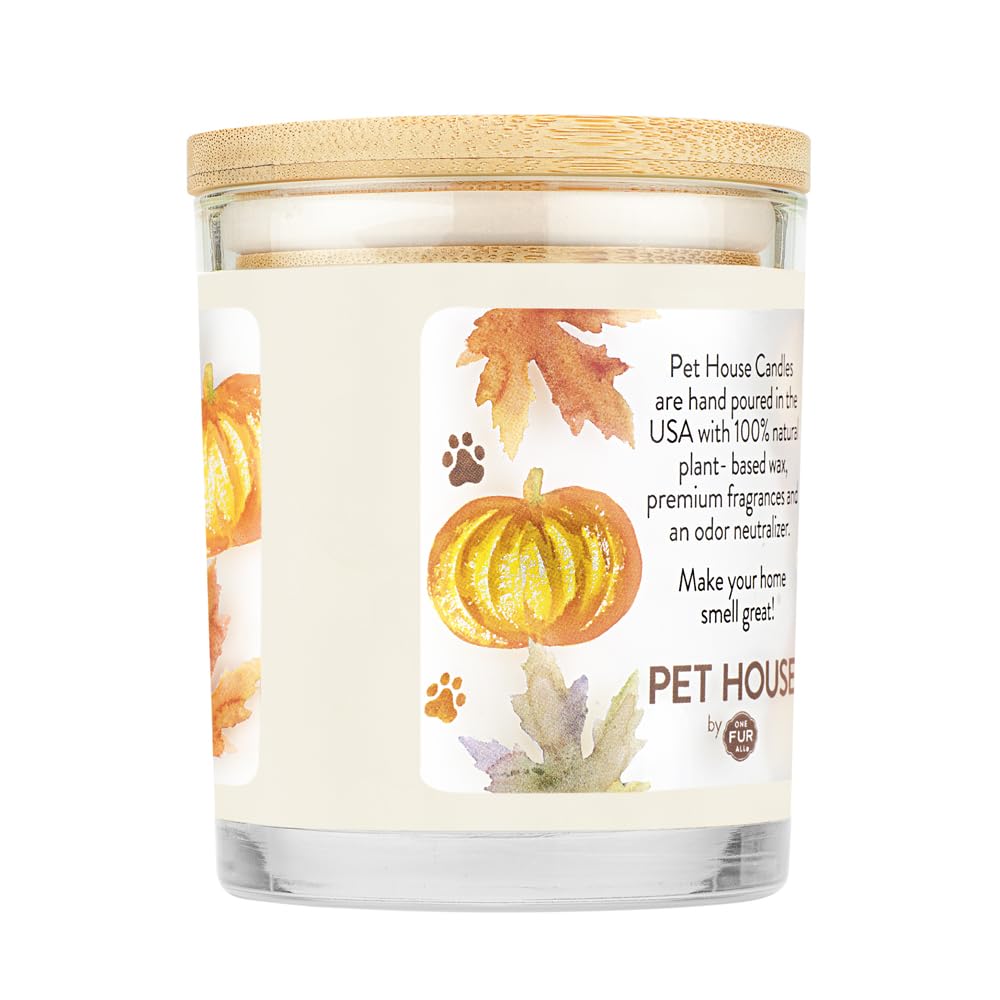 9oz Plant-Based Scented Soy Candle for Pets | Clean Burning, Long-Lasting Pumpkin Scent | Eliminates Pet Odors | Perfect for Home, Living Room & Bedroom