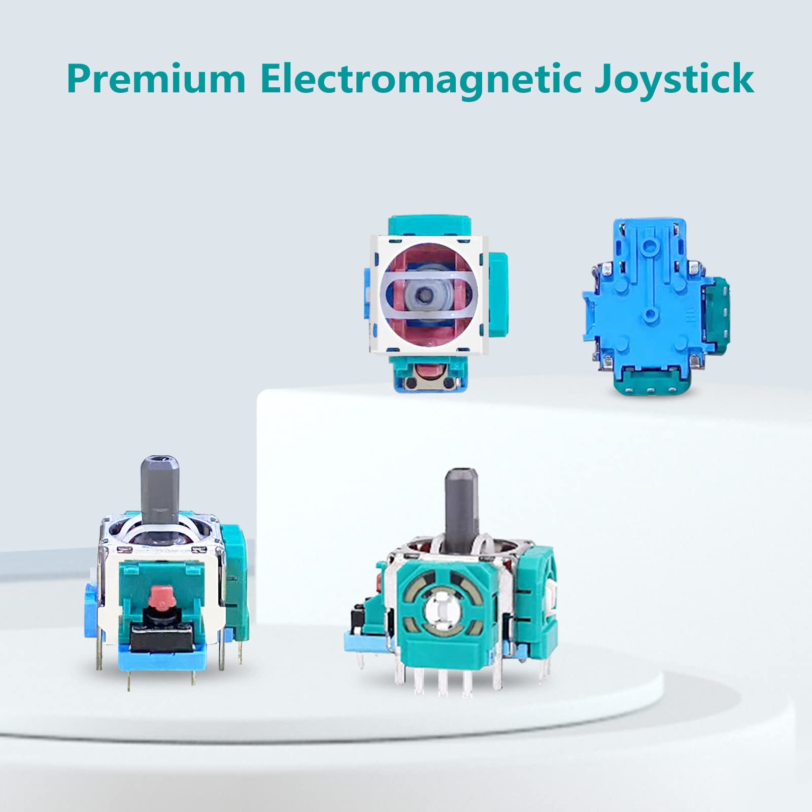 AOLION PS5 Controller Joystick Replacement Kit - 3D Thumbstick Module, 4 Joysticks, 10 Protective Rings (51 PCS) Compatible with Playstation 5 DualSense Controller (Blue) - Perfect for Gaming Repair & Controller Maintenance