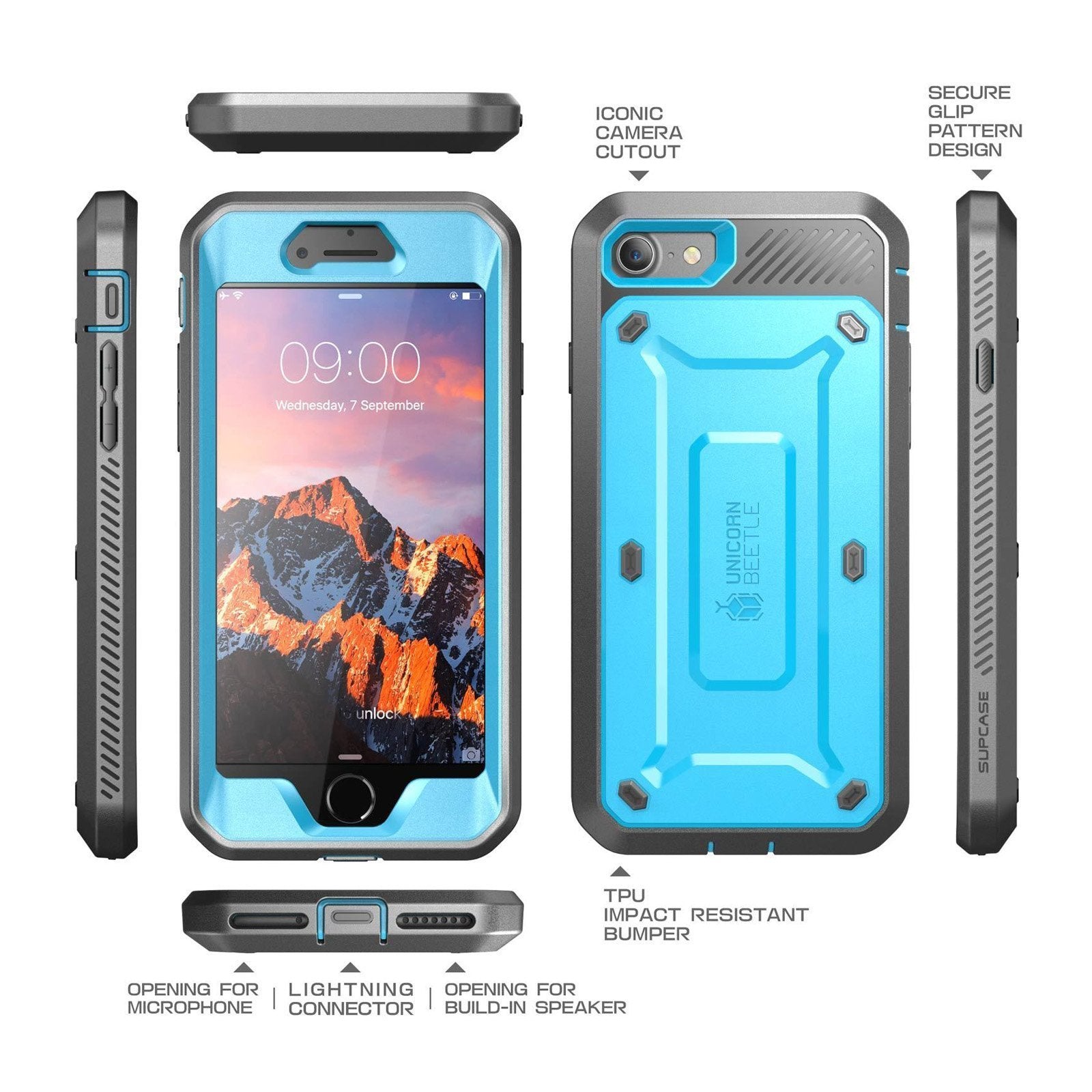 iPhone SE Unicorn Beetle Pro Full Body Protective Case - Shockproof, Drop Proof & Scratch Resistant Cover for iPhone SE (Blue) | Perfect for Outdoor Activities, Travel & Daily Protection