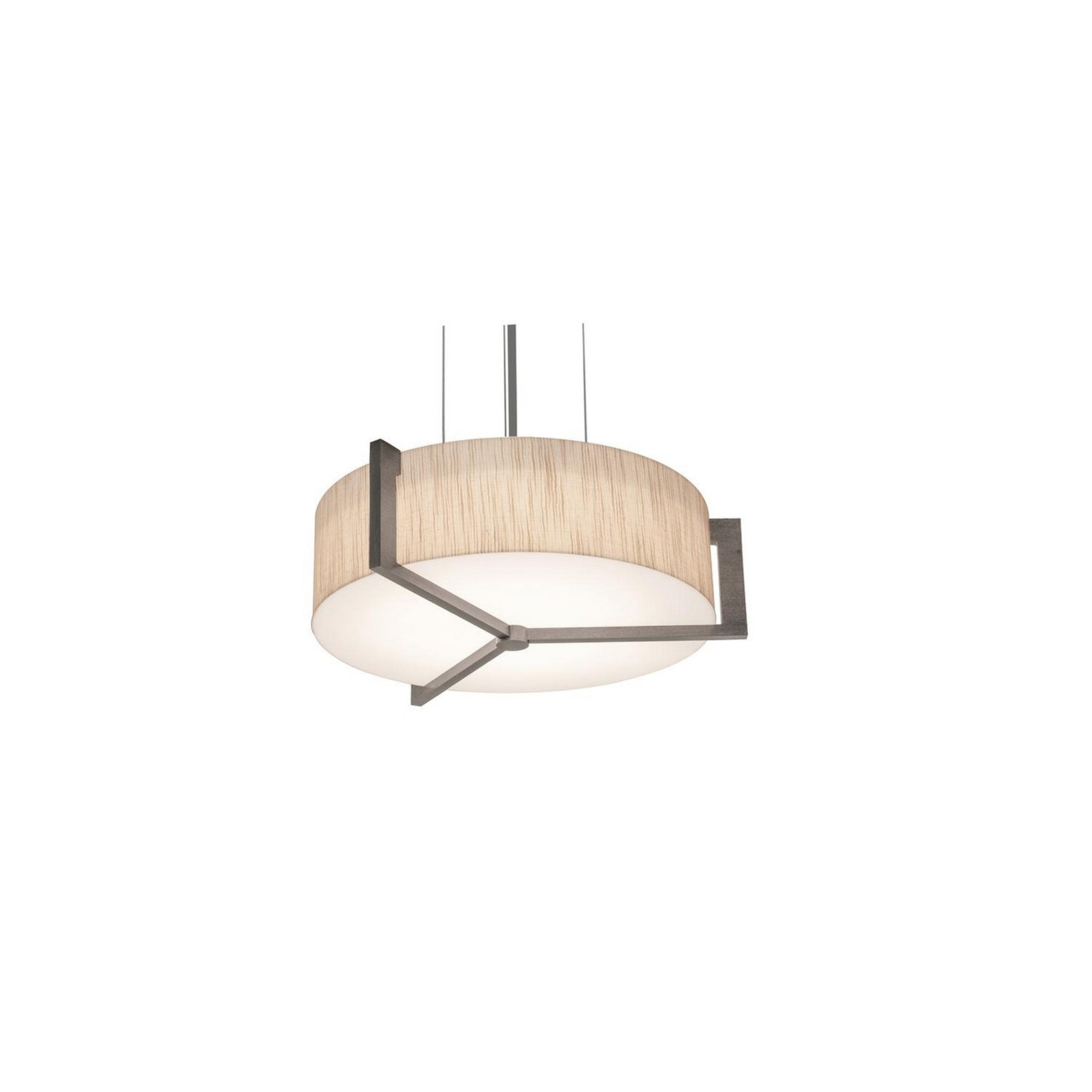 Modern Apex 14 LED Pendant Light with Natural Jute & Weathered Grey Shade - Perfect for Farmhouse, Industrial, or Boho Chic Home Decor