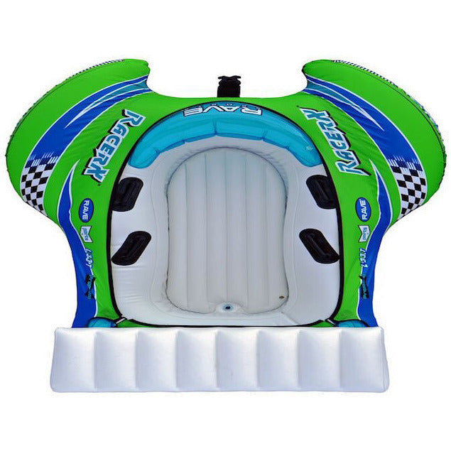 Rave RacerX 2 Person Towable Boat Tube - Heavy Duty Inflatable Water Tube for Lakes & Oceans - Perfect for Family Fun, Beach Parties & Summer Water Activities