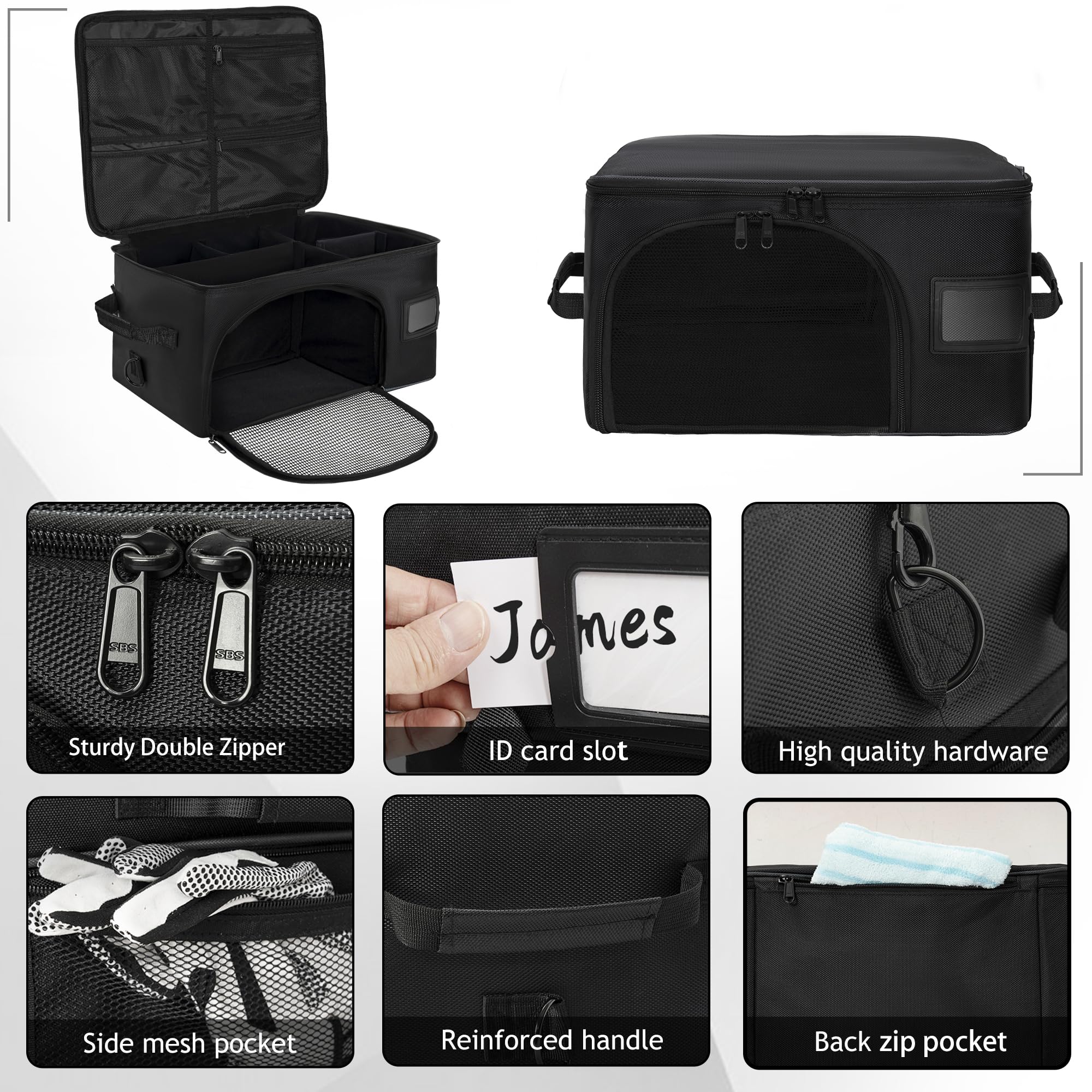 Premium Golf Trunk Organizer - Ventilated Shoe Compartment & Storage for Golf Balls, Tees, Clothes, Gloves & Accessories - Perfect for Car, SUV & Golf Cart Organization