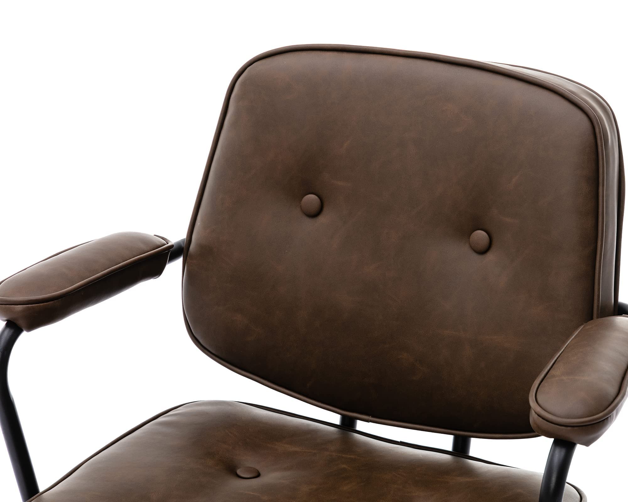 Ergonomic PU Leather Office Chair with Adjustable Height & Swivel - Mid Back Executive Desk Chair for Home Office, Gaming & Conference Rooms - Comfortable Rolling Task Chair for Long Hours Sitting - Perfect for Remote Work, Workspace & Study Room