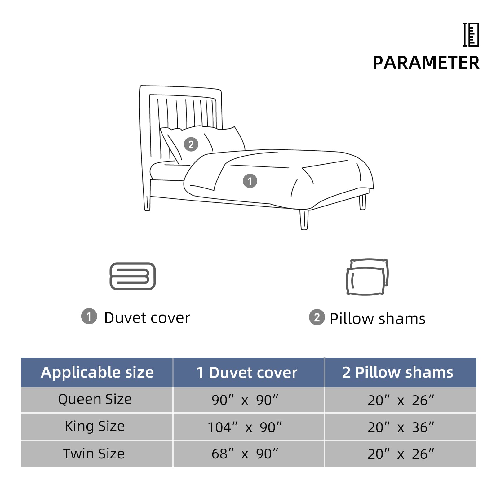BBANGD Twin Duvet Cover Set - Ultra Soft & Breathable Washed Microfiber 3-Piece Comforter Cover with Zipper Closure & 2 Pillow Shams (Black) | Perfect for Bedroom, Guest Room, Dorm & Hotel Stays