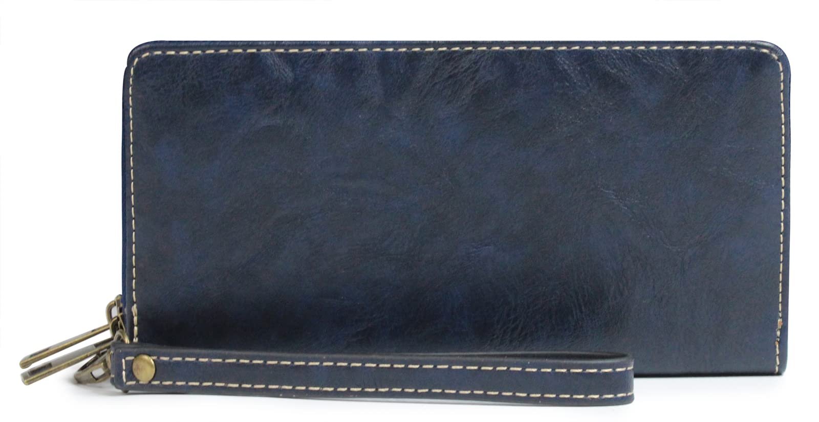 RFID Blocking Women's Long Clutch Wallet with Double Zipper & Hand Strap - Secure Card Holder for Cash, Coins, Bills & Smartphone (Lake Blue) | Perfect for Travel, Shopping & Everyday Use