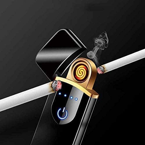 GROFL Smart Fingerprint Sensor Lighter - USB Rechargeable Windproof Gas Lighter with LED Light, Portable & Compact Design for Outdoor Camping, Hiking, BBQ, and Everyday Use