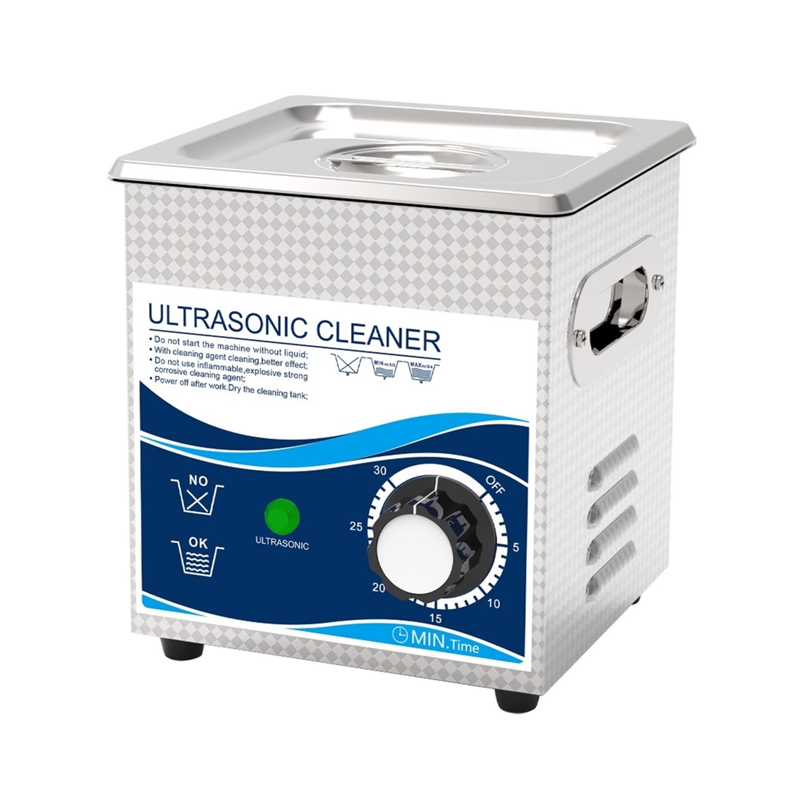 1.3L 120W Ultrasonic Cleaner for Glasses, Jewelry, Watches & Small Parts - Remove Oil, Rust, Dirt - Ideal for Fuel Injectors, Spark Plugs & Precision Cleaning (Home & Professional Use)