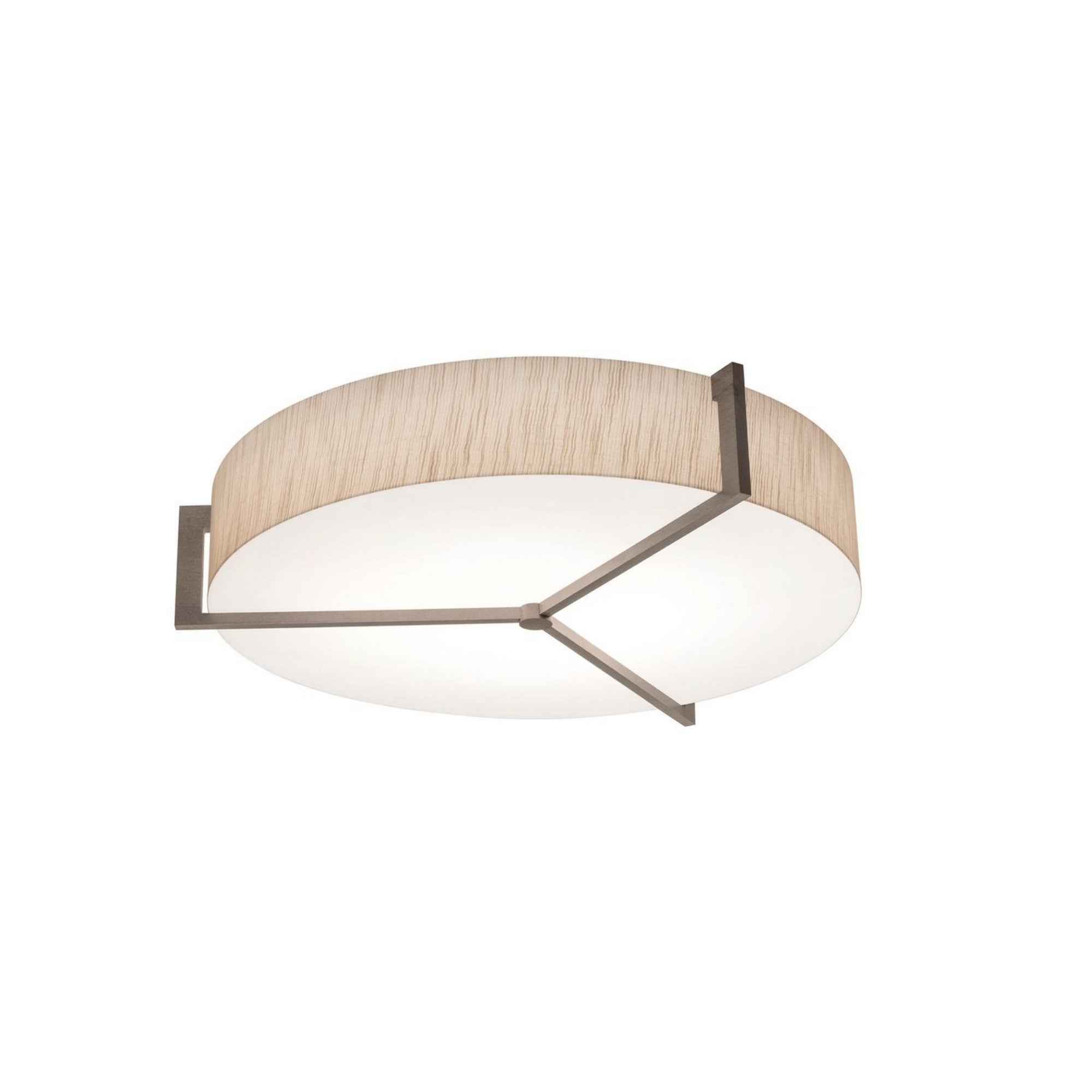 Apex 21 3-Light Flush Mount Ceiling Light Fixture - Jute & Grey Finish for Living Room, Bedroom, or Hallway Lighting
