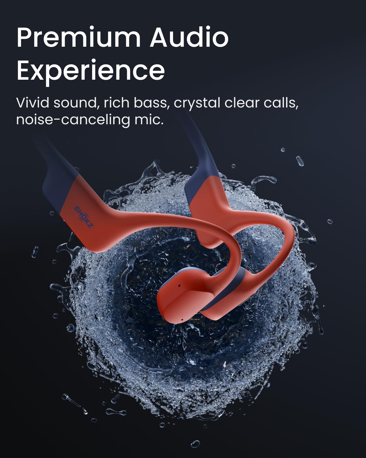 SHOKZ OpenSwim Pro Open-Ear Bluetooth Headphones with 32GB MP3 Player - IP68 Waterproof Bone Conduction Headset for Running, Swimming & Workouts - Secure Fit, Built-in Mic & App Control (Red) - Perfect for Outdoor Sports, Gym Sessions & Water Activities