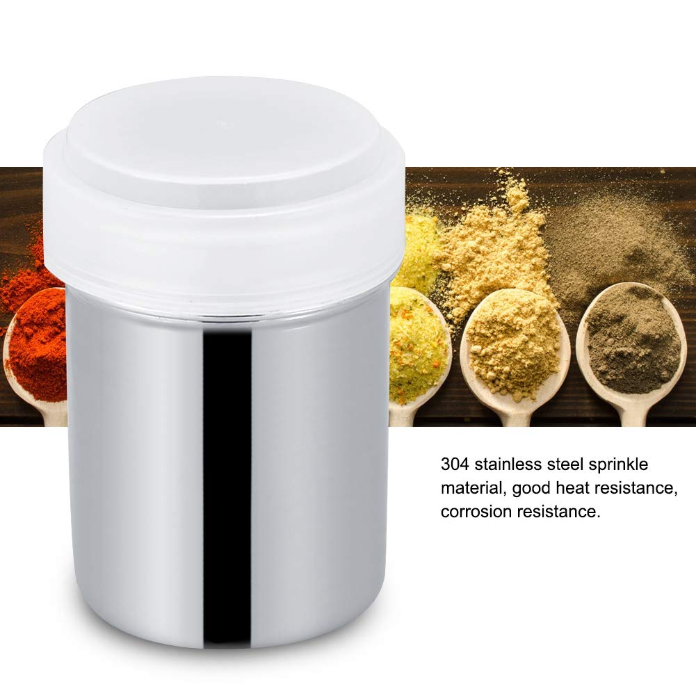 Premium Stainless Steel Powder Sugar Shaker with Lid - Fine Mesh Sifter for Cocoa, Cinnamon, Chocolate & Flour - Ideal for Baking, Desserts & Coffee Topping