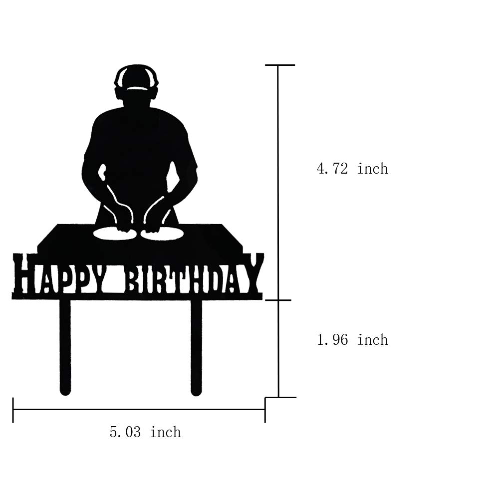 Disco Theme Happy Birthday Cake Topper - DJ Party Decorations for Birthday Celebrations, Weddings & Special Events