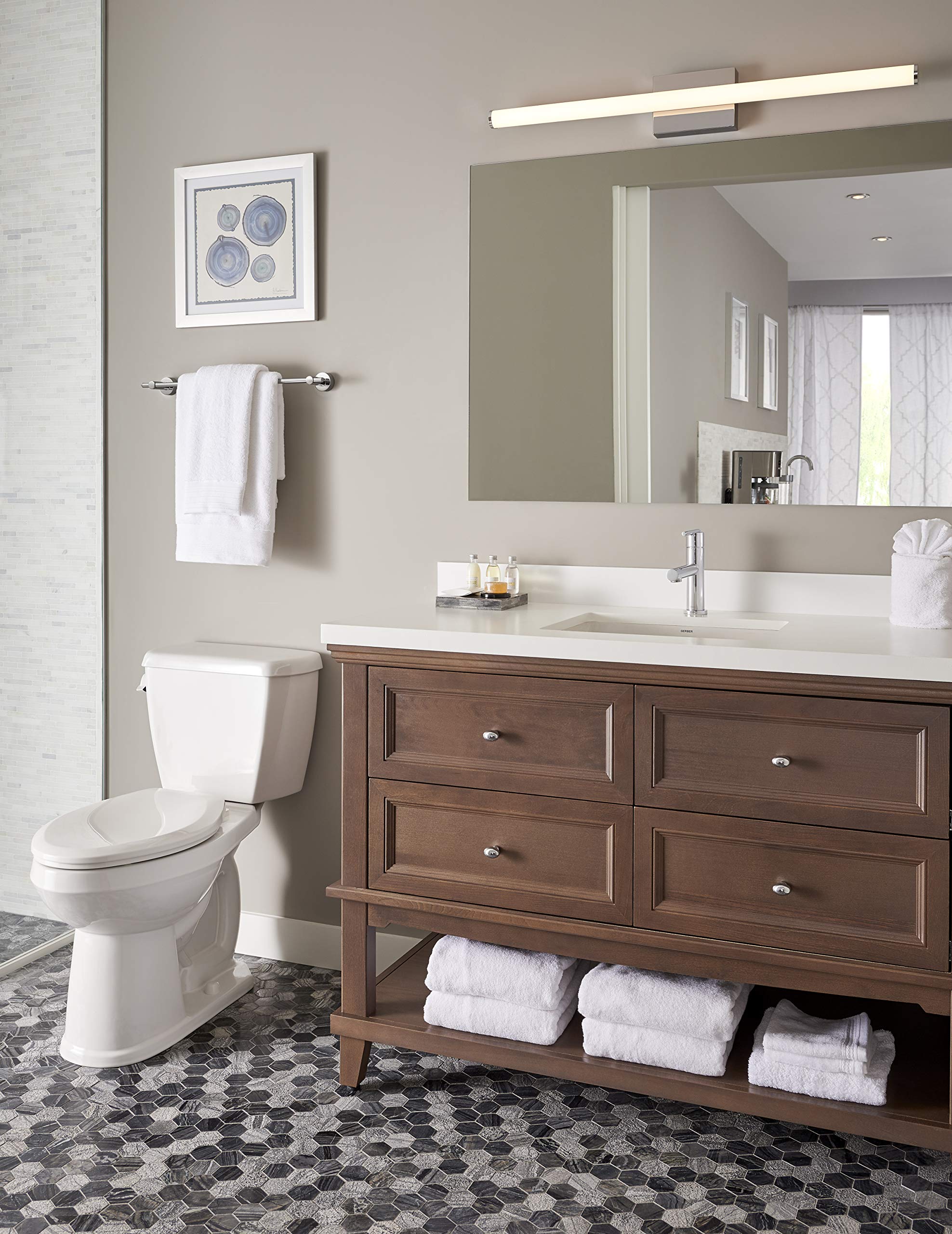 Gerber Plumbing Parma Single Handle Bathroom Sink Faucet with Metal Touch-Down Drain - Perfect for Modern Home & Commercial Restroom Upgrades