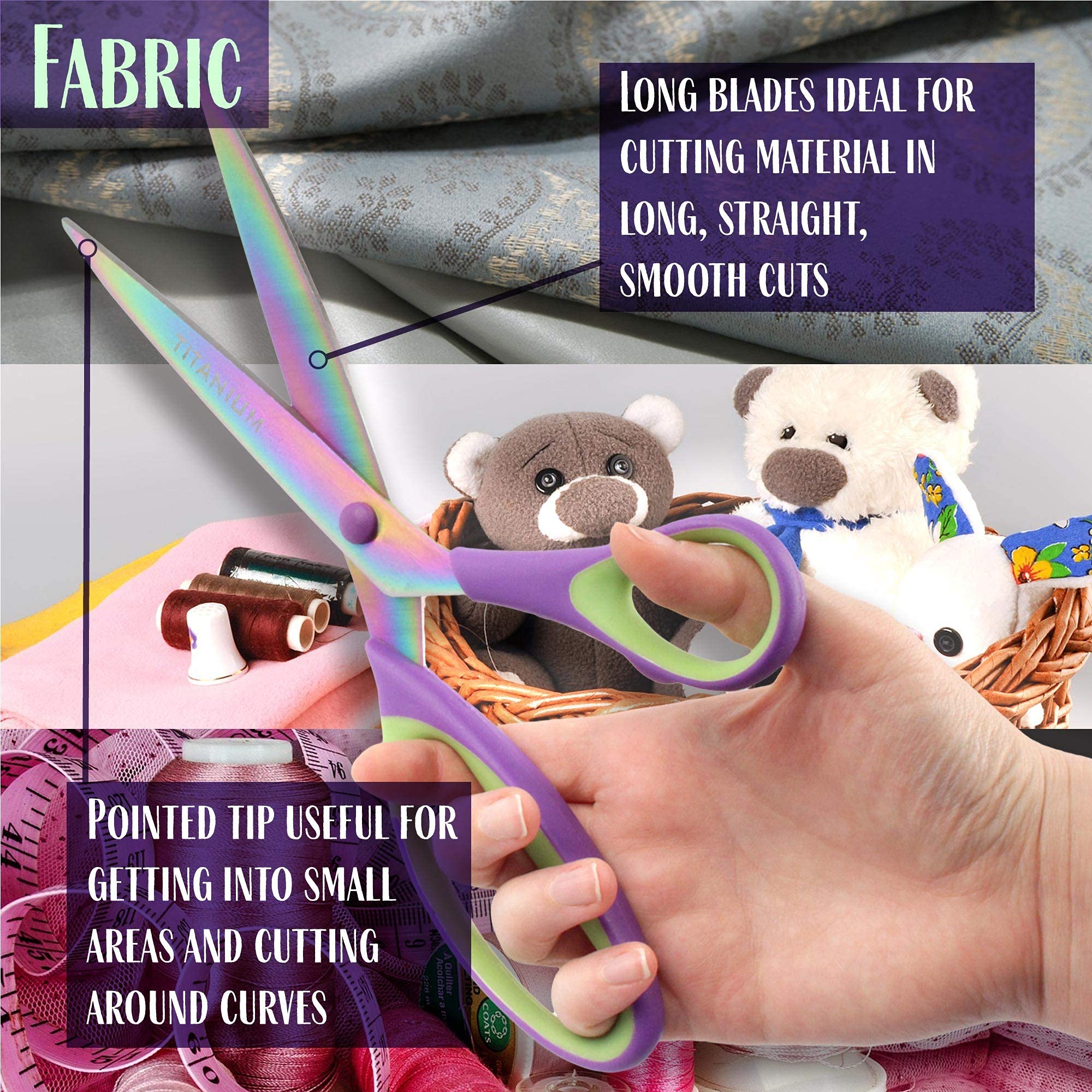 Premium 5-Piece Stainless Steel Scissors Set for Kitchen, Crafting & Office Use - 10 Pack Bulk - Perfect for Food Prep, DIY Projects, Paper Cutting & Gift Wrapping