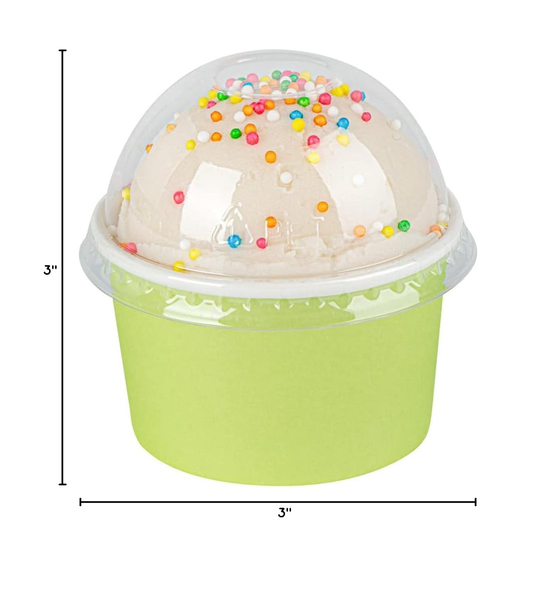50 Pack Clear Plastic Dome Lids for 3oz Coppetta To-Go Cups | Disposable Dessert Cup Lids | Perfect for Ice Cream, Yogurt & Pudding Takeout | Restaurant & Bakery Supplies