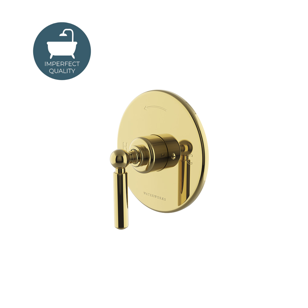 Waterworks Ludlow Volta Pressure Balance Control Valve Trim with Lever Handle in Brass - Perfect for Bathroom & Shower Faucet Installation