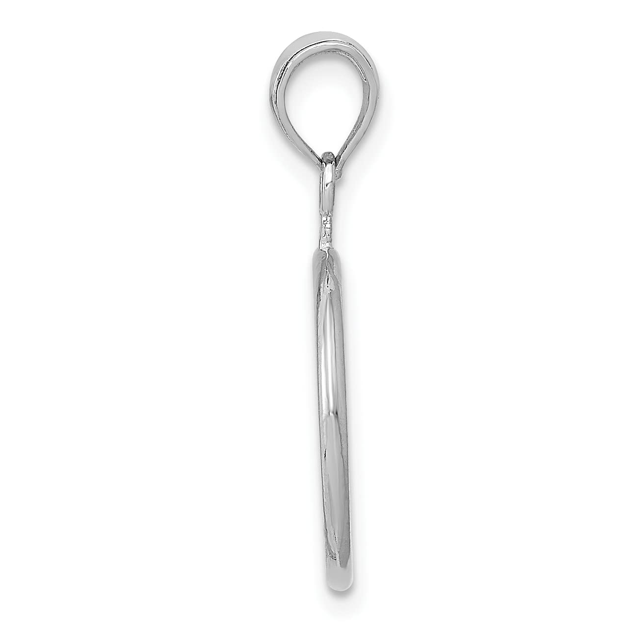 14k White Gold Polished Peace Sign Charm Pendant Necklace - Dainty Jewelry for Women, Gift for Her, Hippie Style, Everyday Wear & Special Occasions