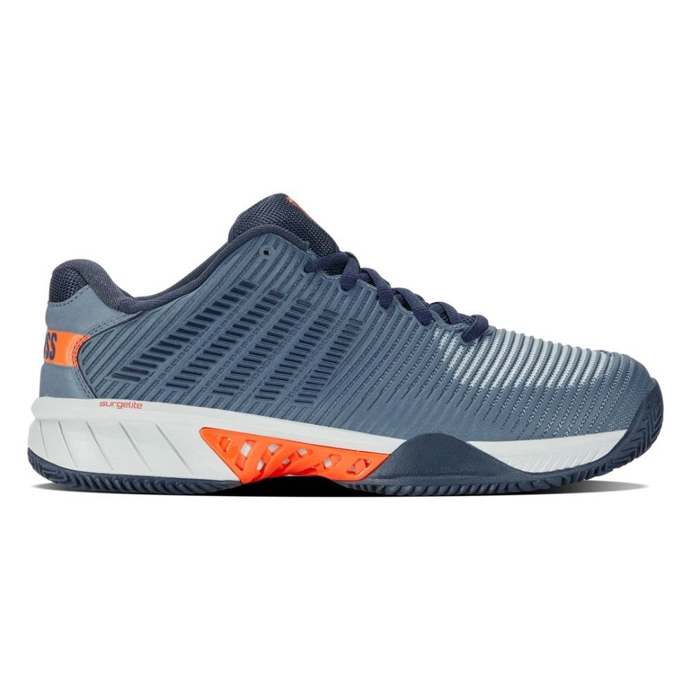 K Swiss Hypercourt Express 2 Clay Men's Tennis Shoes - Blue/Orange | Lightweight & Durable Clay Court Shoes for Men | Perfect for Tennis Matches & Training Sessions