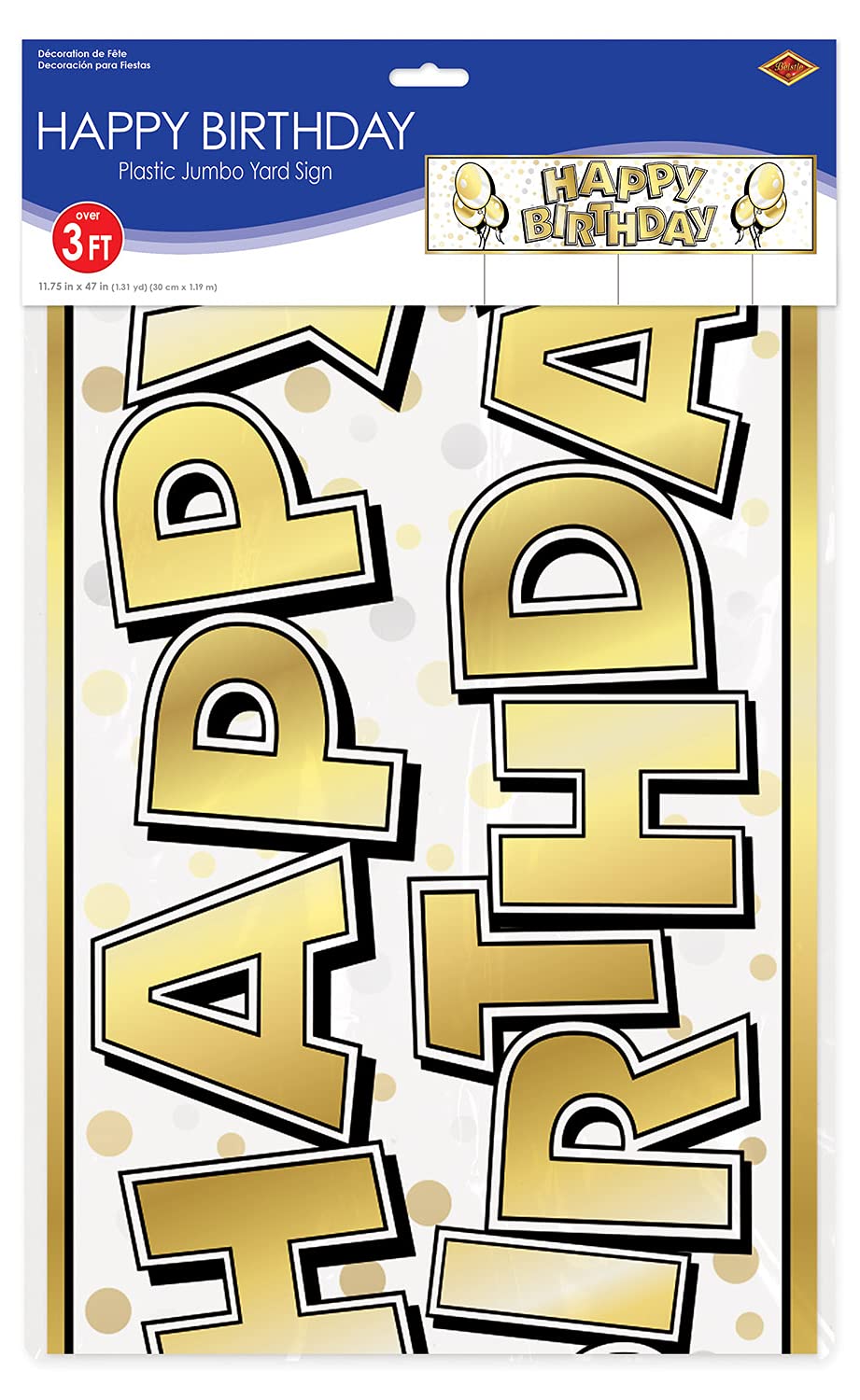 Large Happy Birthday Yard Sign with Stakes - Outdoor Party Decor for Birthdays, Celebrations & Events