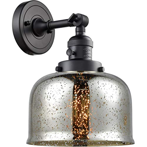Innovations 203SW-BK-G78 Matte Black Wall Sconce Light Fixture with 3-Way High/Low/Off Switch - Perfect for Bedroom, Hallway, and Living Room Lighting