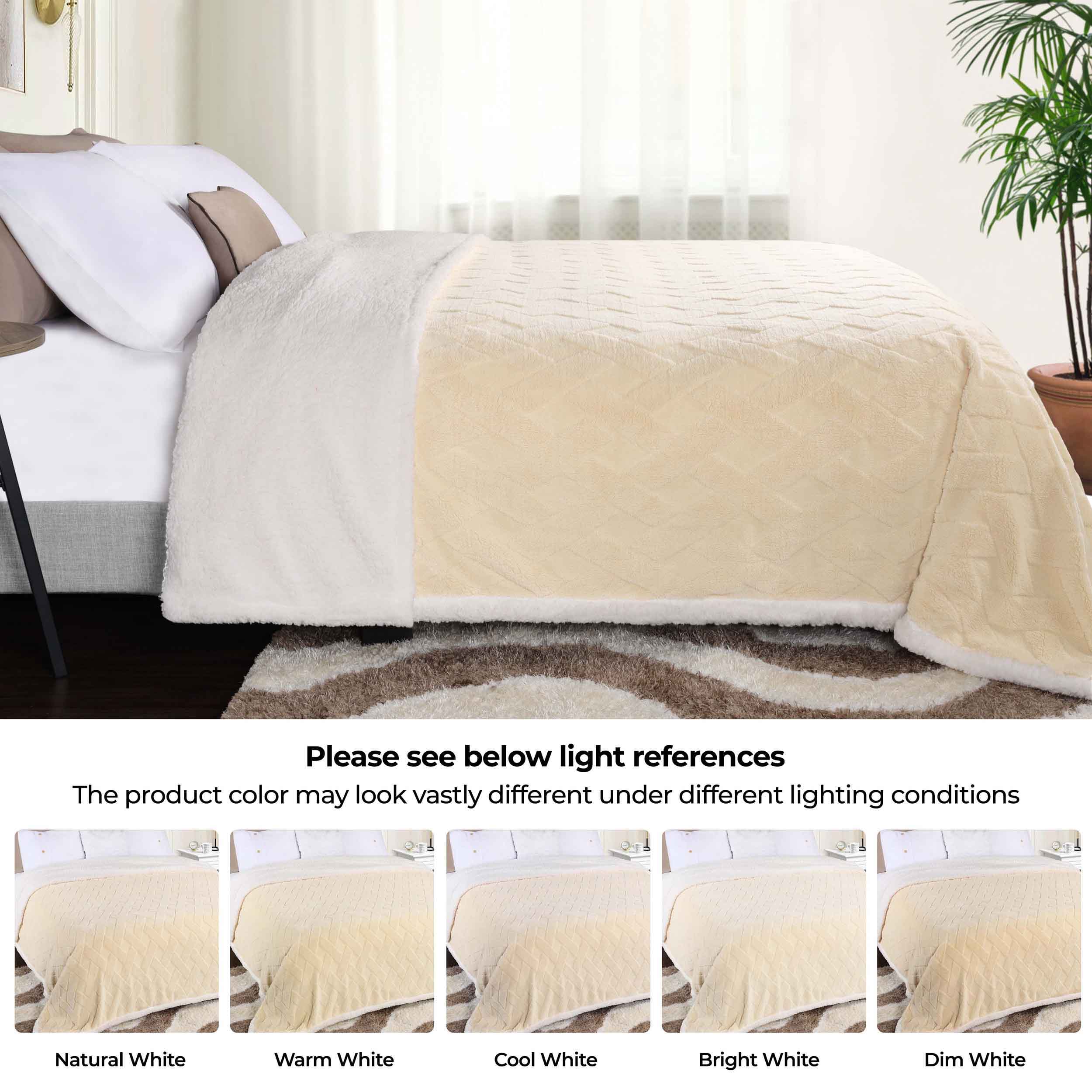 Nuuk Reversible Jacquard Lattice Plush Sherpa Fleece Blanket - Ultra Soft & Warm Winter Throw for Couch, Bed & Travel - Cozy Home Decor Gift for Christmas & Cold Weather