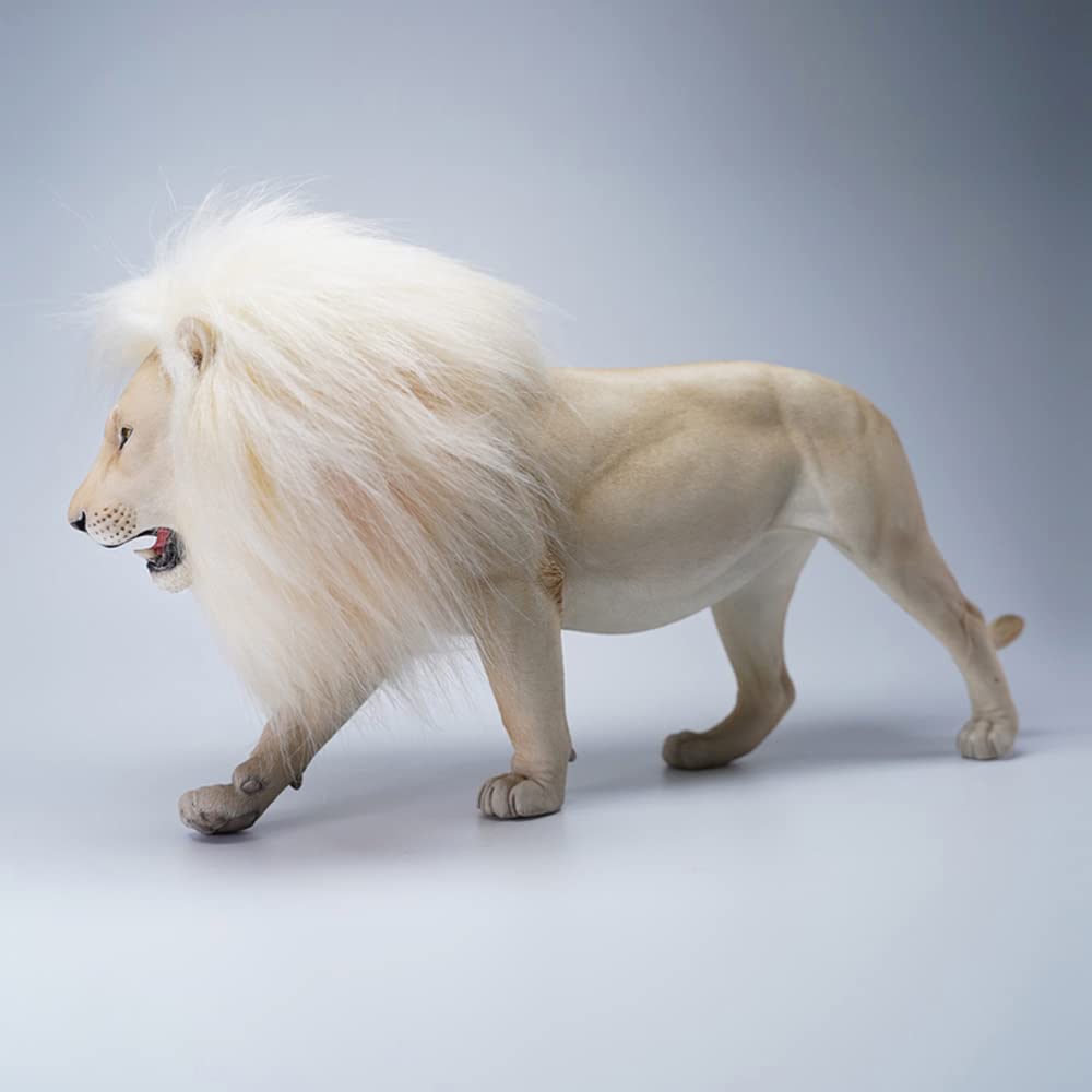 Handmade White Lion Statue - Elegant Desktop Decor & Unique Gift for Animal Lovers - Perfect for Home Office, Feng Shui, and Collectors Display