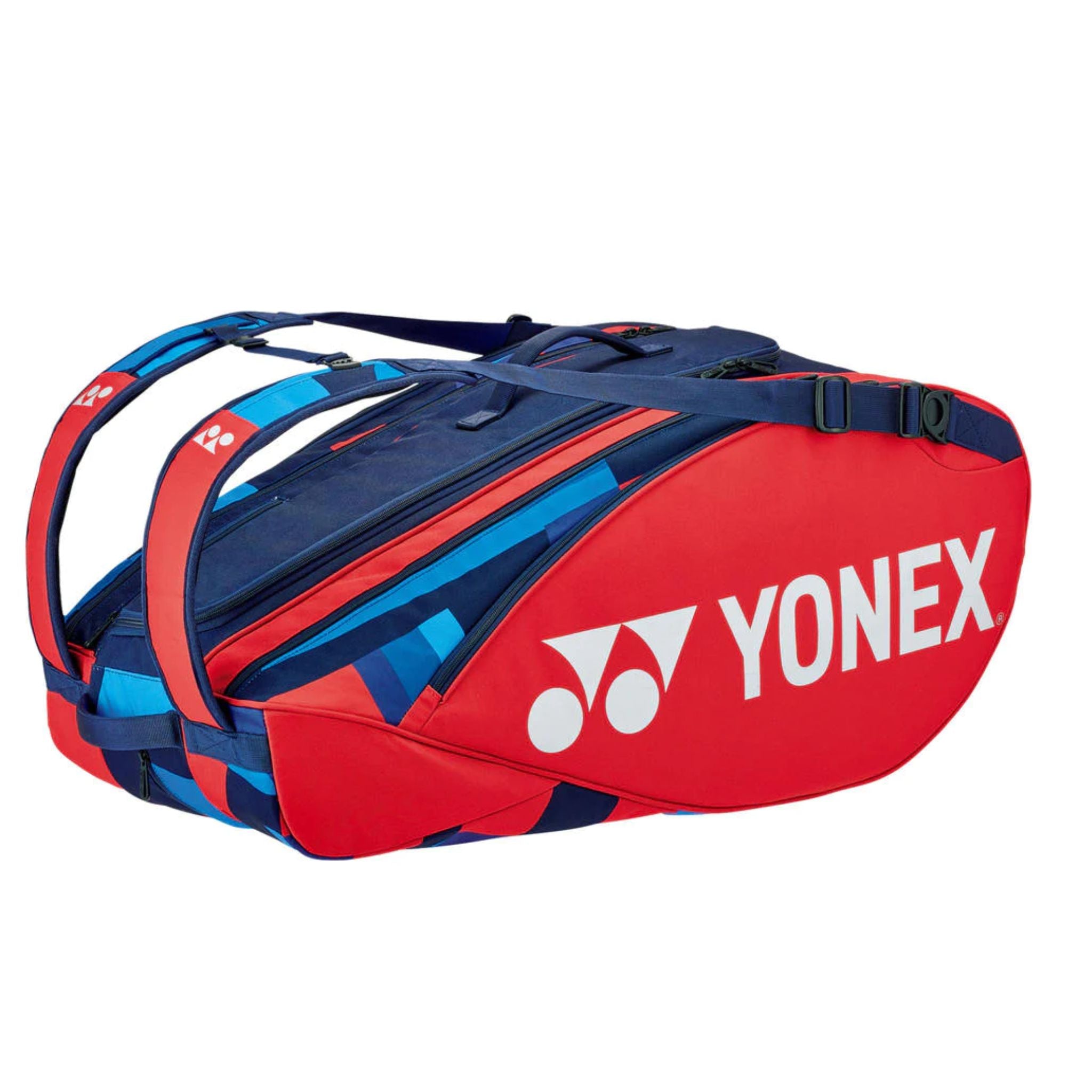 Yonex 92229EX 9-Piece Pro Badminton Racket Bag - Scarlet Red | Perfect for Tournaments, Training & Travel | Durable & Spacious Tennis Equipment Storage