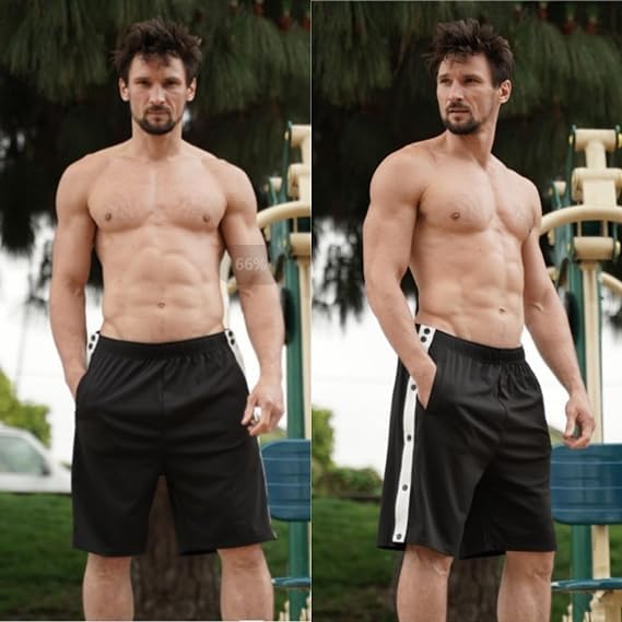 Men's Post Surgery Tear Away Shorts - Adaptive Clothing with Wide Leg Snap & Loose Fit - Perfect for Recovery, Hospital Wear & Comfortable Home Use