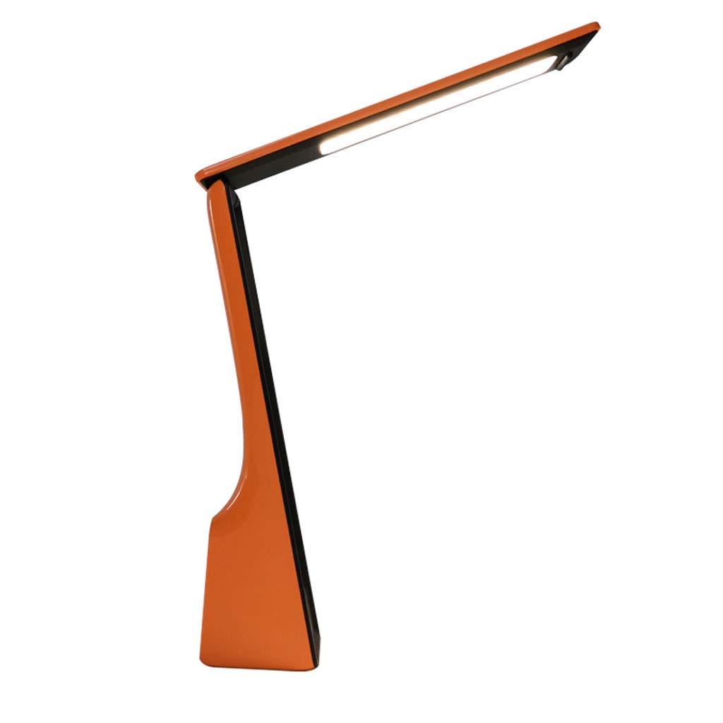 YIAAN LED Desk Lamp with 3 Brightness Levels, Eye-Caring Foldable Office Lamp for Study, Reading & Work - Adjustable Table Light for Home Office, Bedroom & Dorm Room (Orange) - Perfect for Night Studying, Computer Work & Cozy Reading