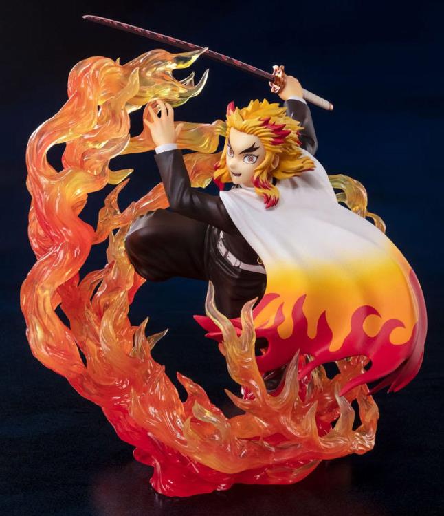 Figuarts Zero Demon Slayer: Kimetsu no Yaiba Rengoku Kyojuro Flame Breathing Version Anime Action Figure Statue - Collectible Gift for Anime Fans & Home Decor