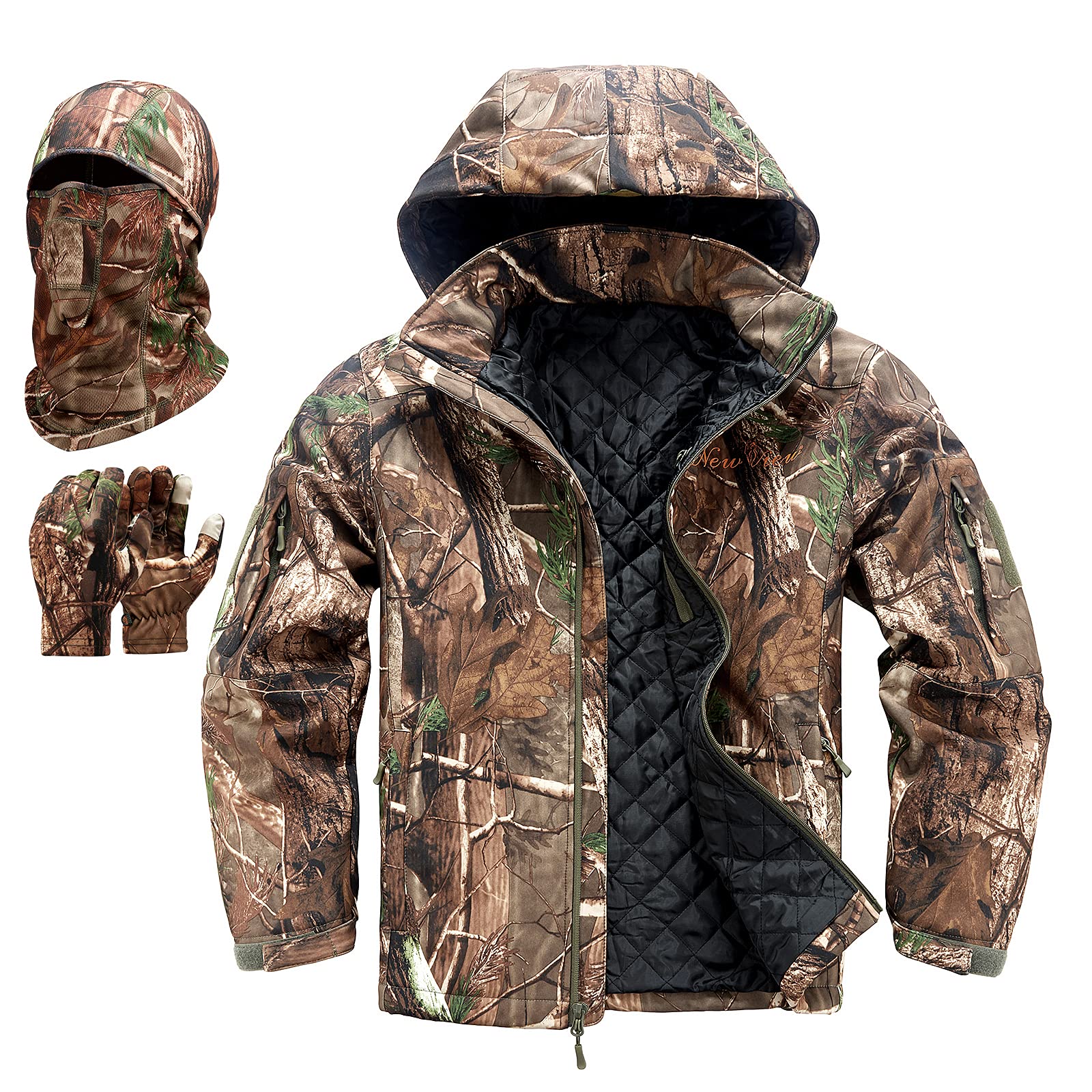Upgraded Thickened Silent Water Resistant Hunting Jacket for Men - Warm Deer Hunting Clothes for Cold Weather - Perfect for Outdoor Hunting, Camping & Wilderness Adventures
