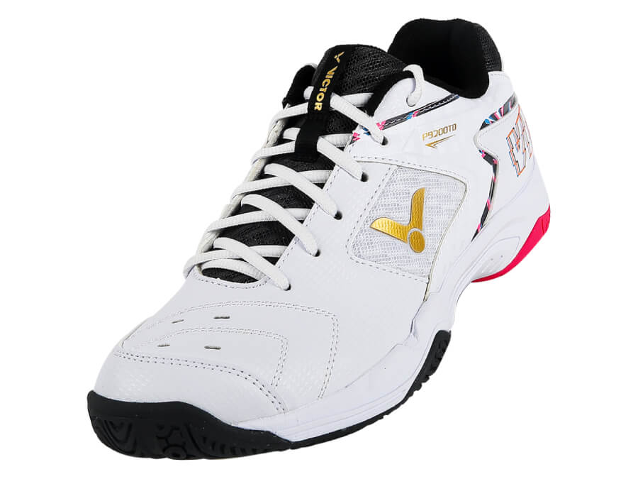 Victor 9200TD AH Professional Badminton Shoes for Men & Women - Breathable Lightweight Court Shoes with Non-Slip Sole, Bright White/Dark Sapphire (Wide) - Perfect for Indoor Badminton, Volleyball & Squash Games