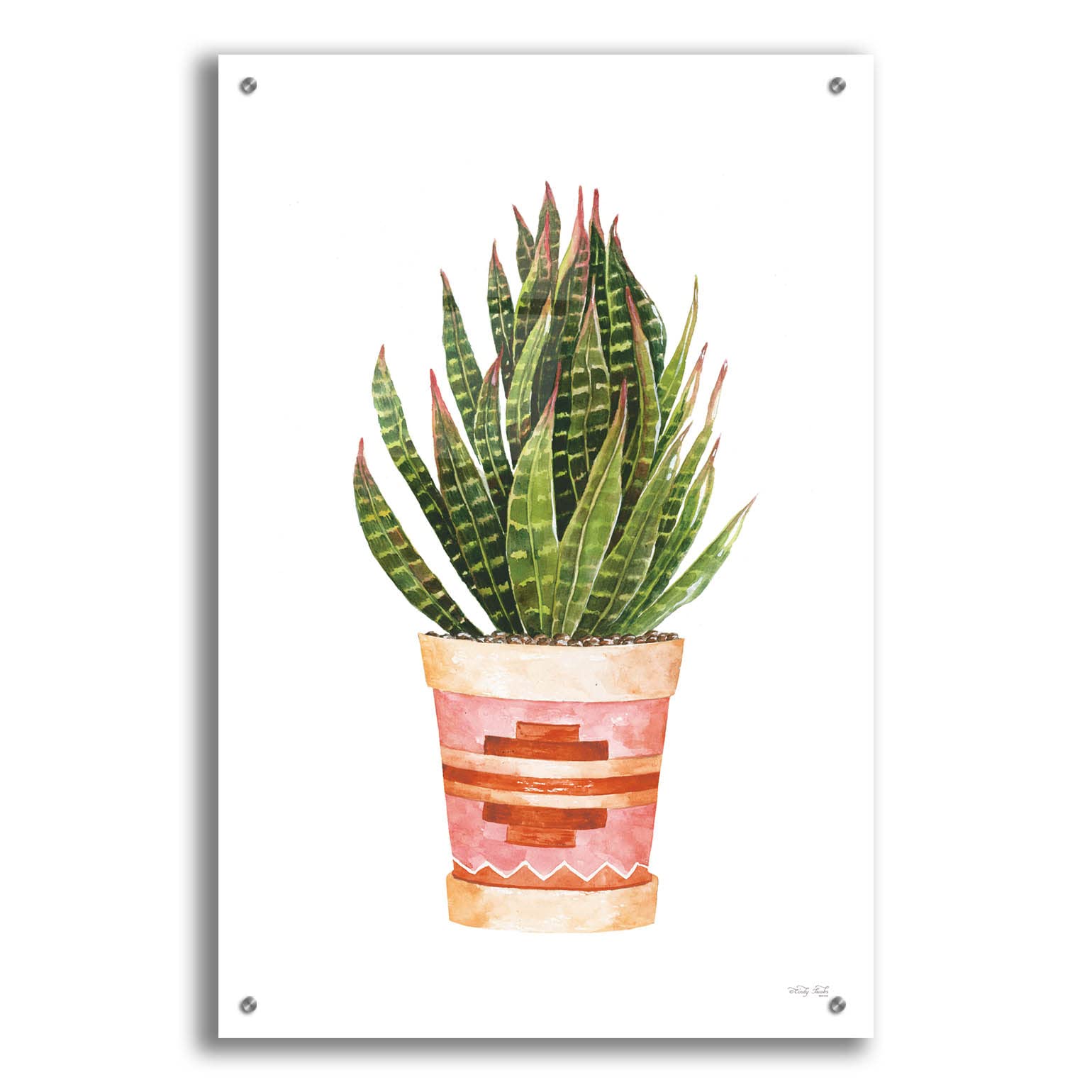 Aztec Pot IV by Cindy Jacobs - 24x36 Inch Acrylic Glass Wall Art Painting, Modern Abstract Canvas Print for Living Room, Bedroom & Office Decor