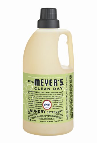 Mrs. Meyer's Clean Day Lemon Verbena Laundry Detergent - 64 Oz (Pack of 6) | Eco-Friendly Liquid Soap for Fresh, Soft Clothes | Perfect for Families & Sensitive Skin