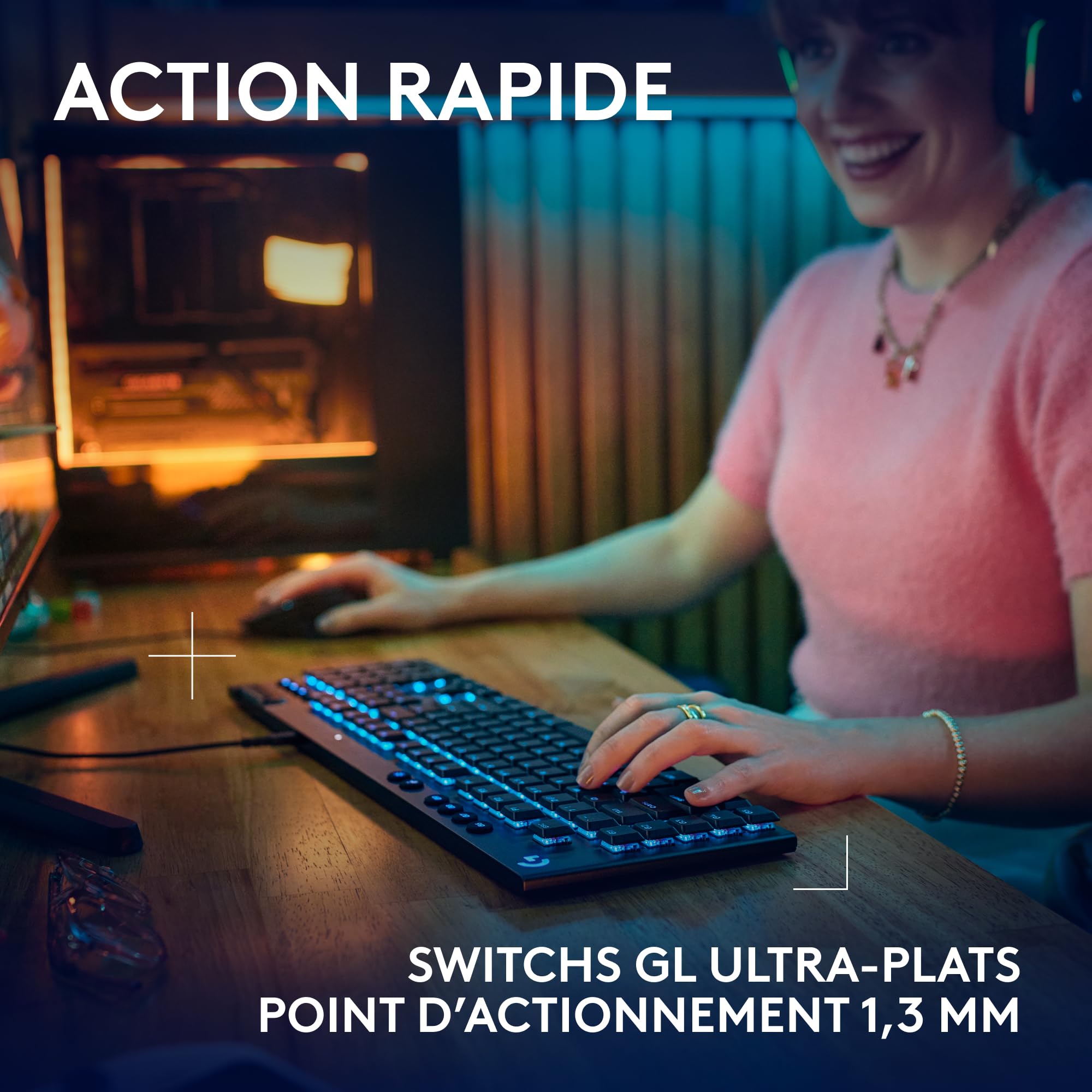 Logitech G915 X Ultra-Slim Mechanical Gaming Keyboard - RGB, Programmable Keys for PC/Mac Gaming