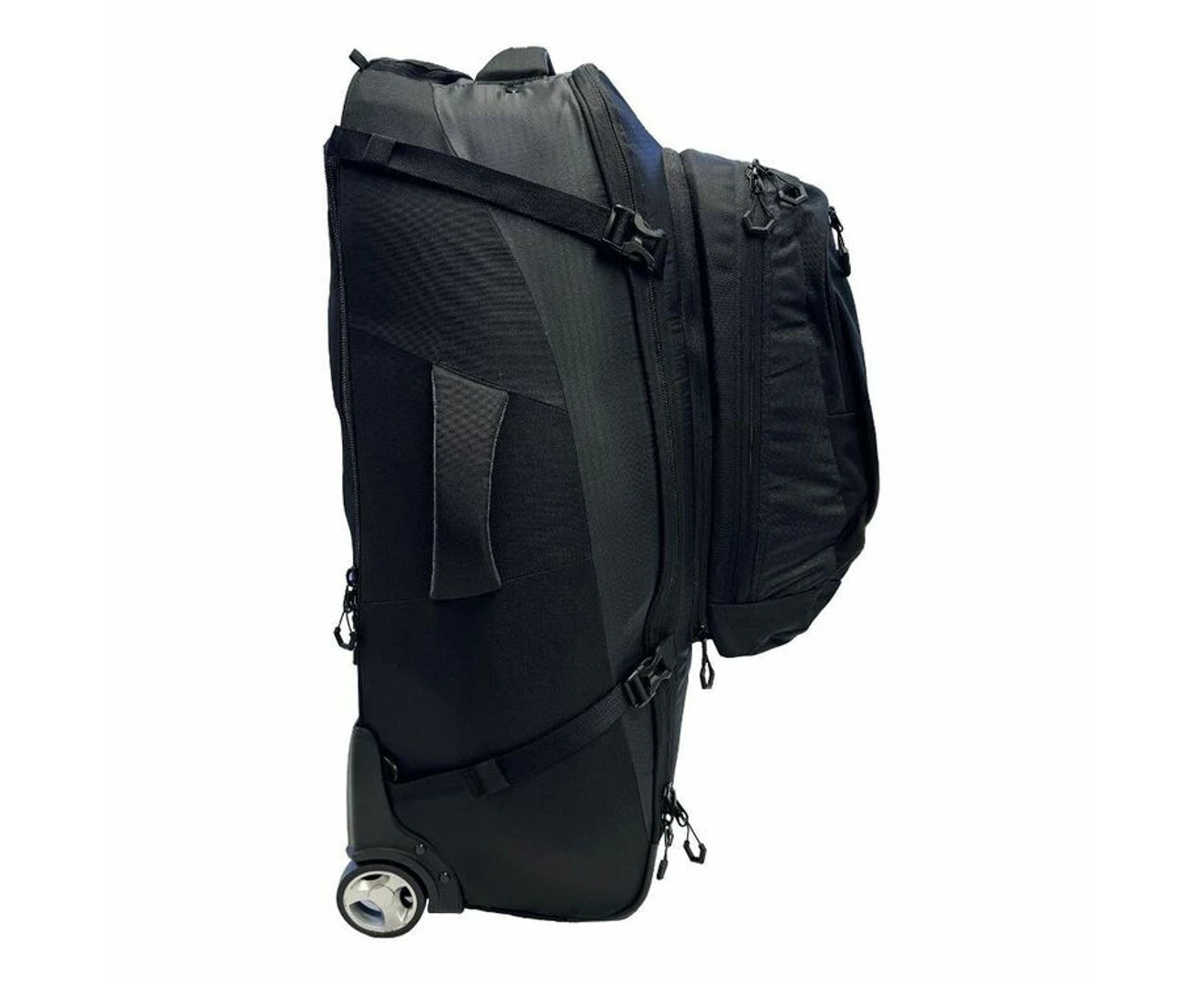 Black Wolf 85L (+20L) Grand Tour II Wheeled Duffel Bag with Backpack Straps - Deep Well - Perfect for Travel, Camping & Outdoor Adventures